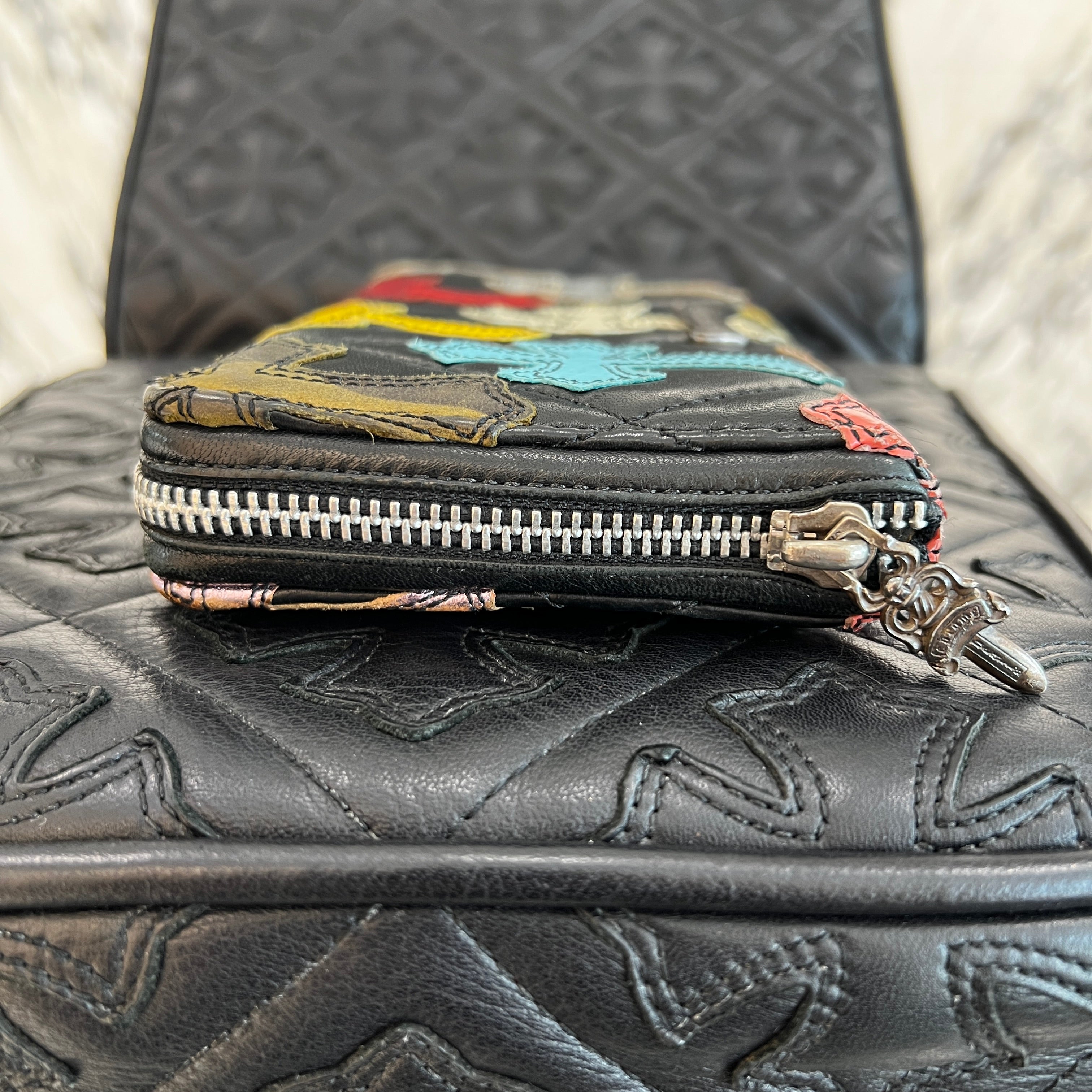 CHROME HEARTS Multi Cemetery Cross Leather Patch Quilting Wallet クロムハーツ マルチ セメタリークロス レザーパッチ キルティング ウォレット