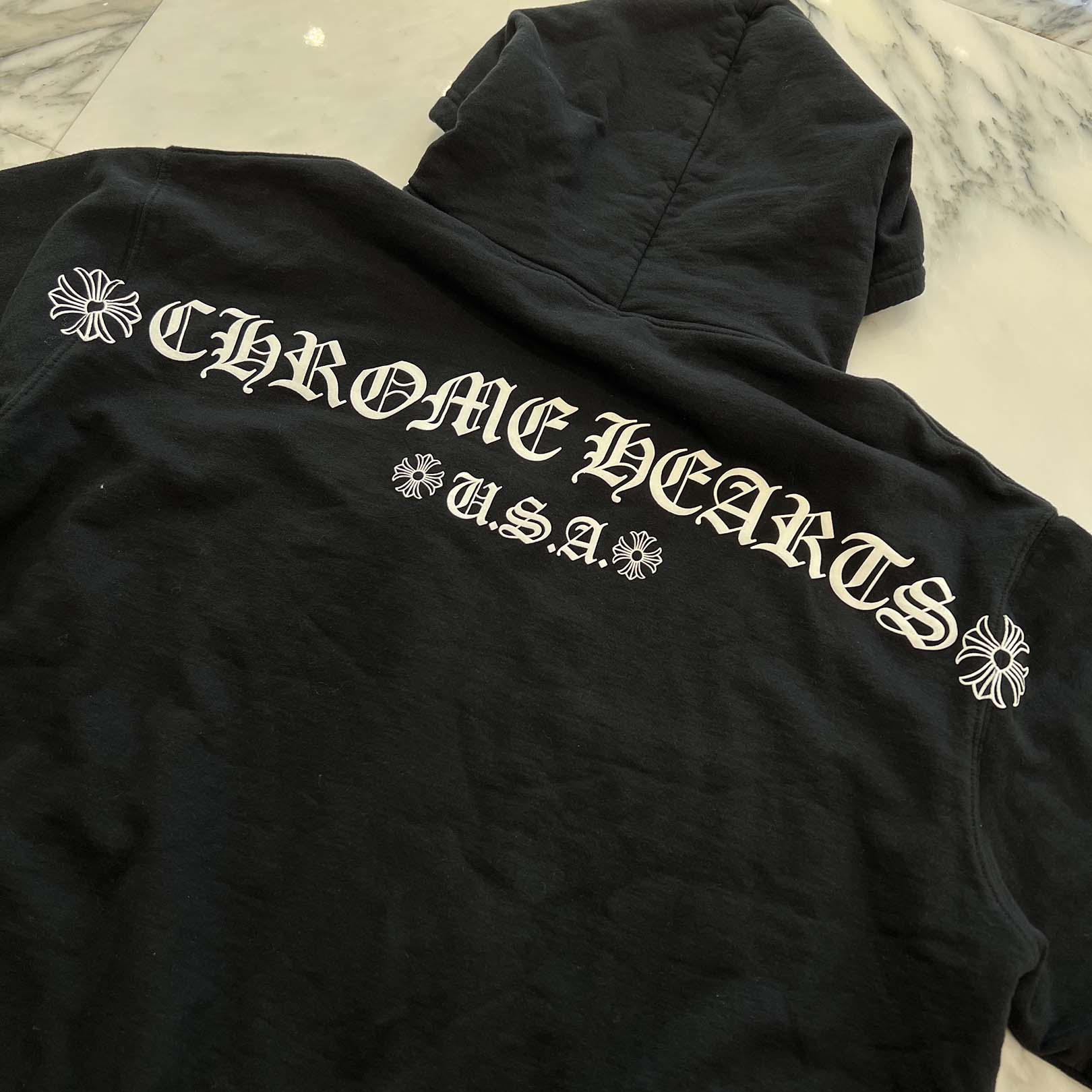 CHROME HEARTS Back Arch USA Logo Zip Up Hoodie Size XL クロムハーツ バックアーチ USAロゴ ジップアップフーディーサイズXL