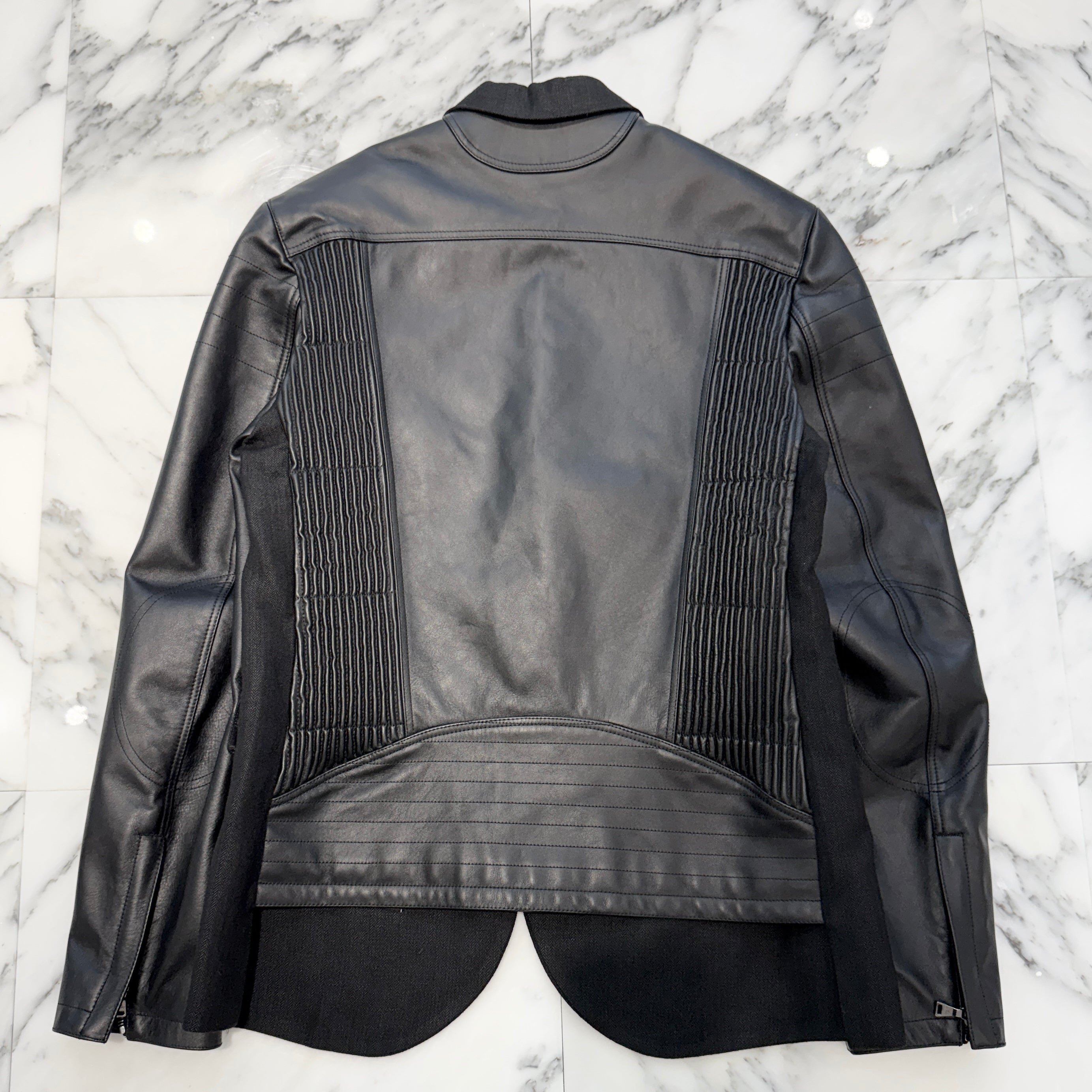 NEIL BARRETT Leather Sleeved Jacket BGI85C C1109 Size 48 ニールバレット レザースリーブ ジャケット サイズ48