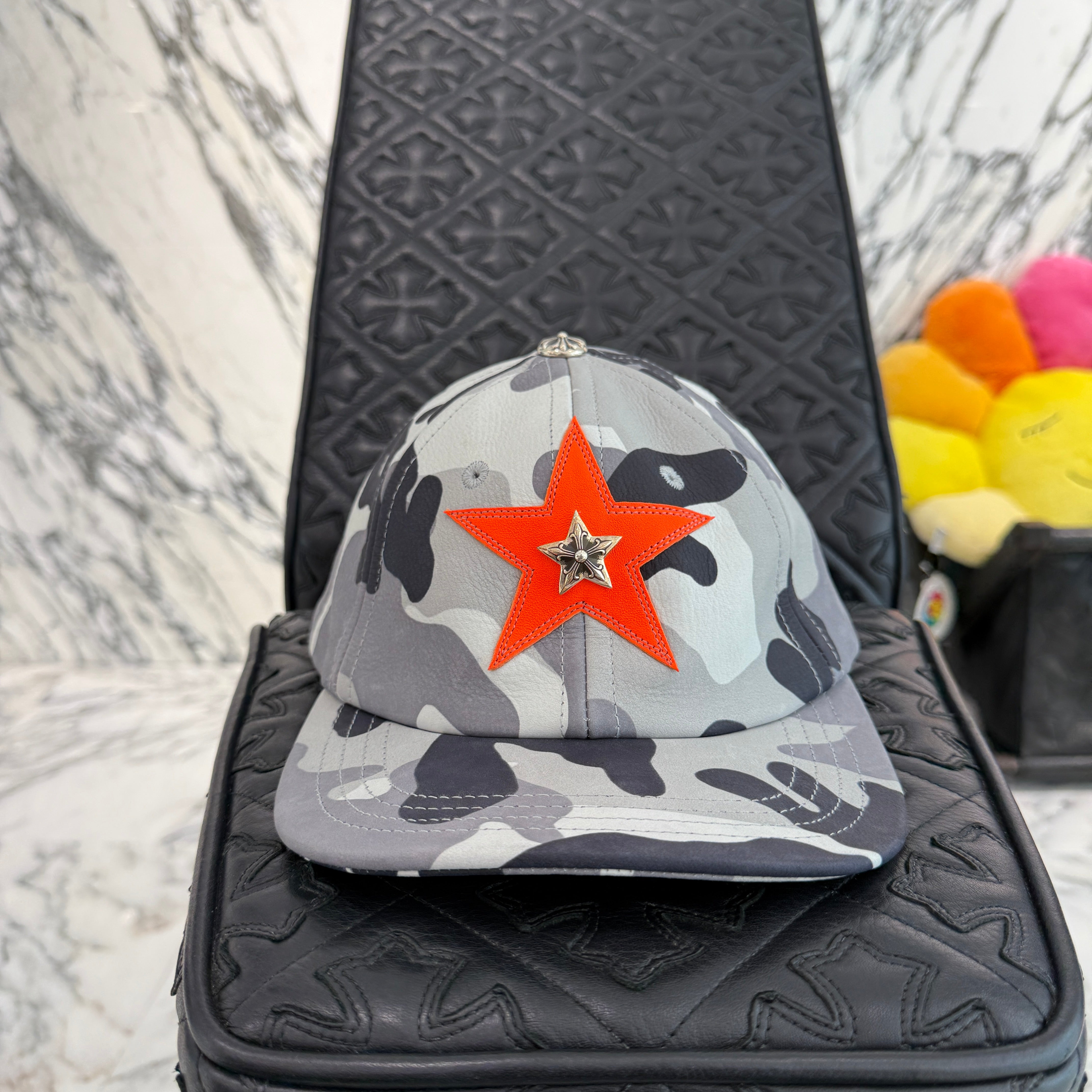 CHROME HEARTS Star Leather Patch Camouflage Leather Trucker Cap Size ONE SIZE(51-61）クロムハーツ スター レザーパッチ カモフラージュ レザートラッカーキャップ サイズONE SIZE(51-61）