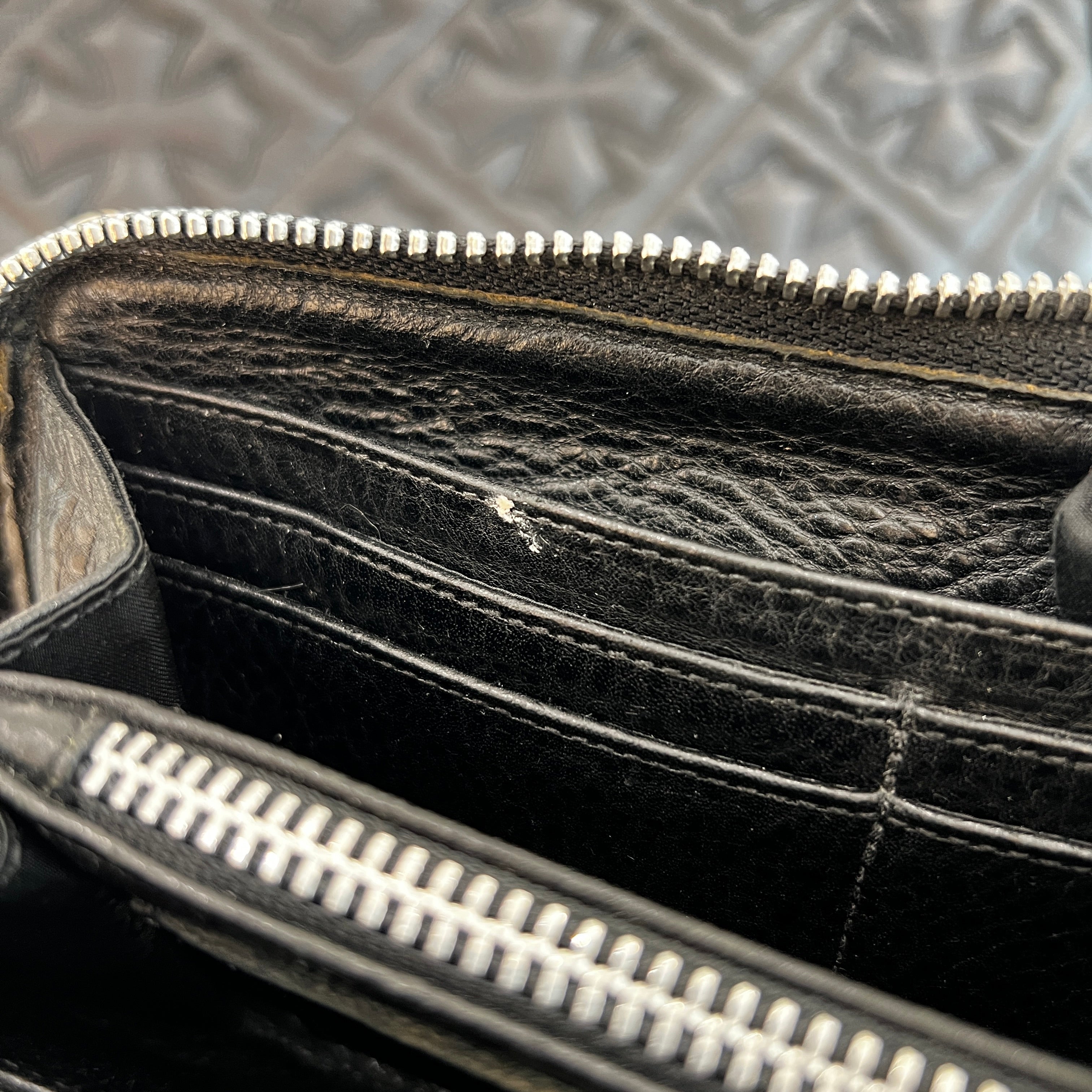 CHROME HEARTS Multi Cemetery Cross Leather Patch Quilting Wallet クロムハーツ マルチ セメタリークロス レザーパッチ キルティング ウォレット