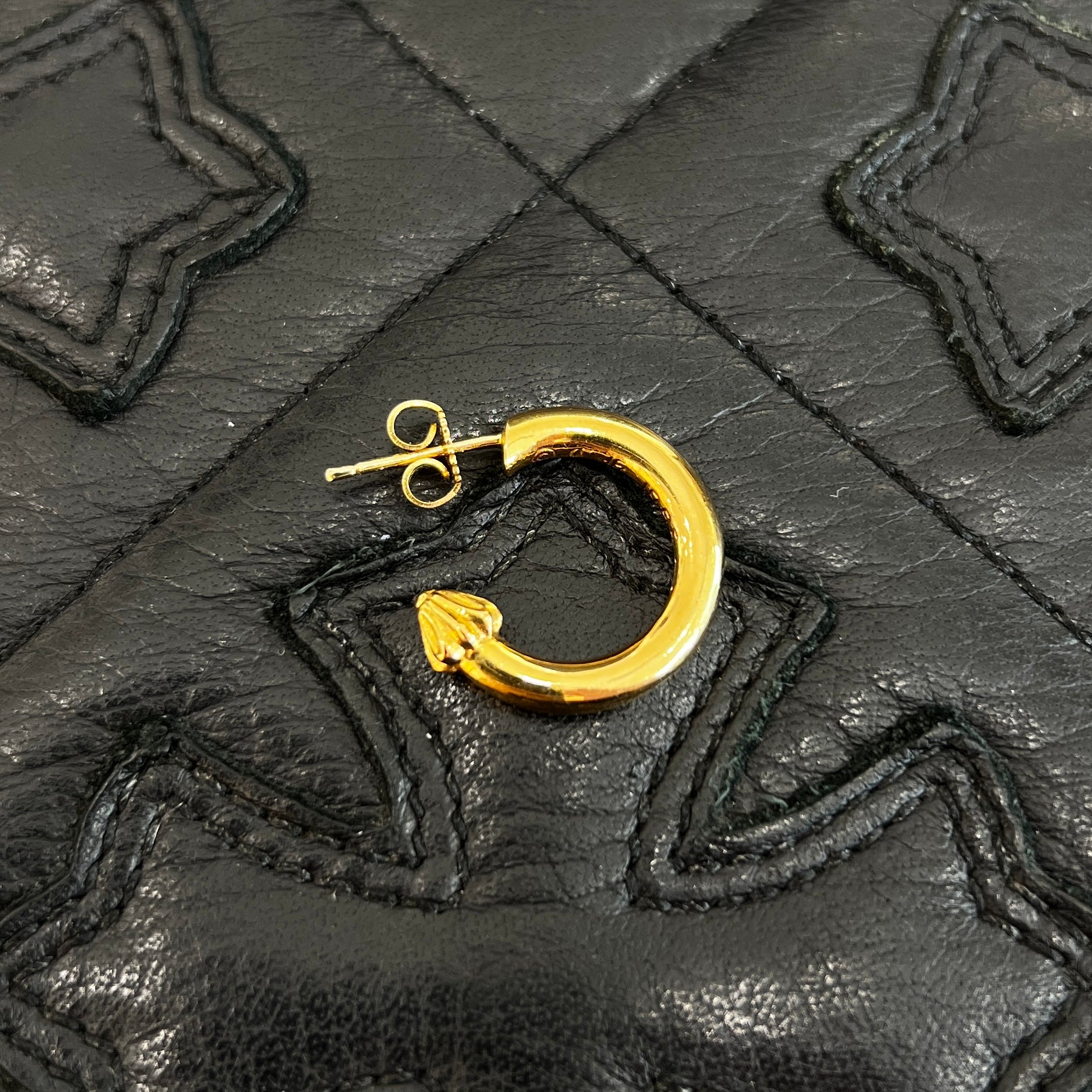 CHROME HEARTS 22K PLAIN Hoop Earrings クロムハーツ 22K プレーン フープ ピアス