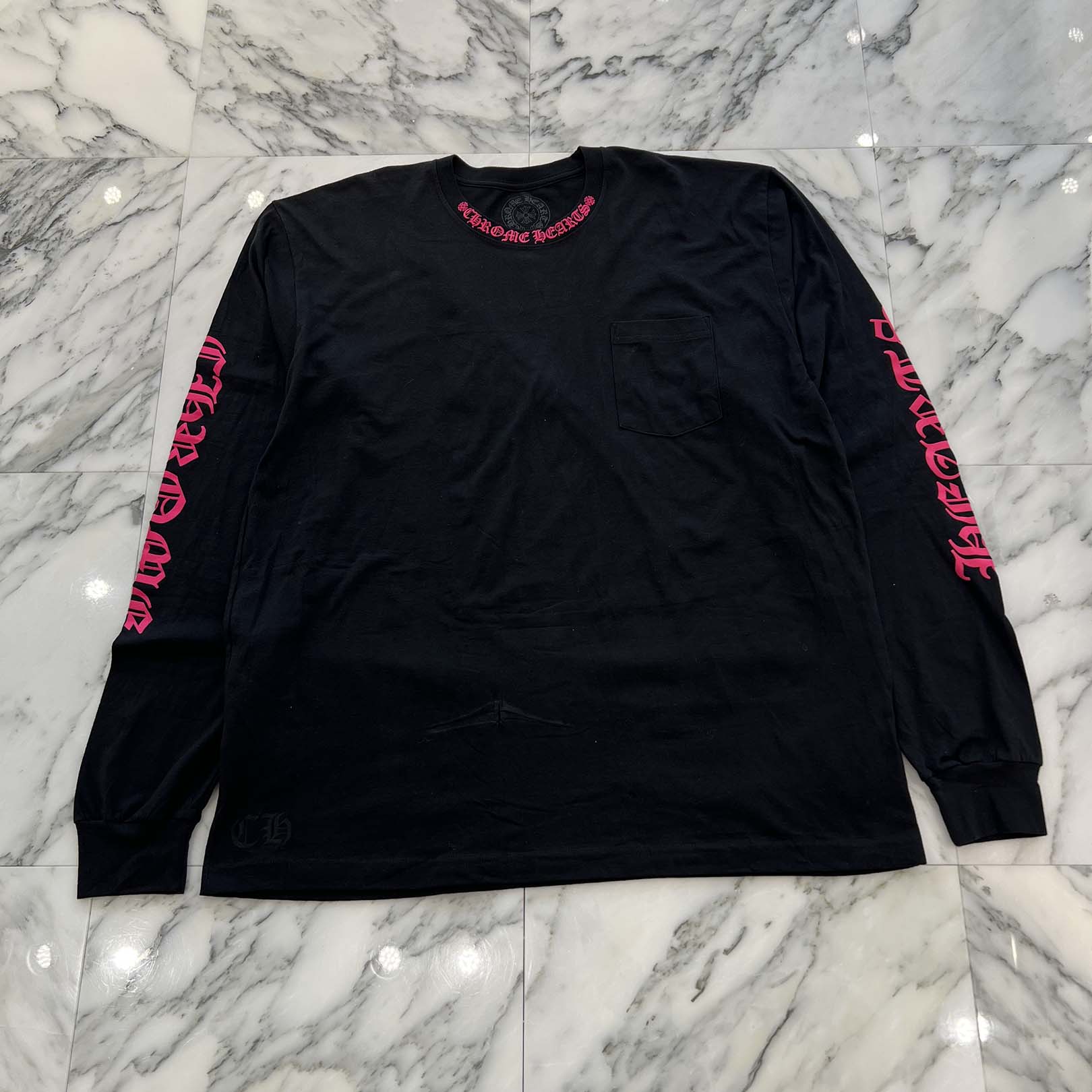 CHROME HEARTS 2025AW Old English Neck Logo Long Sleeve Tee Size XXL クロムハーツ ネックロゴ ロングスリーブ Tシャツ サイズXXL