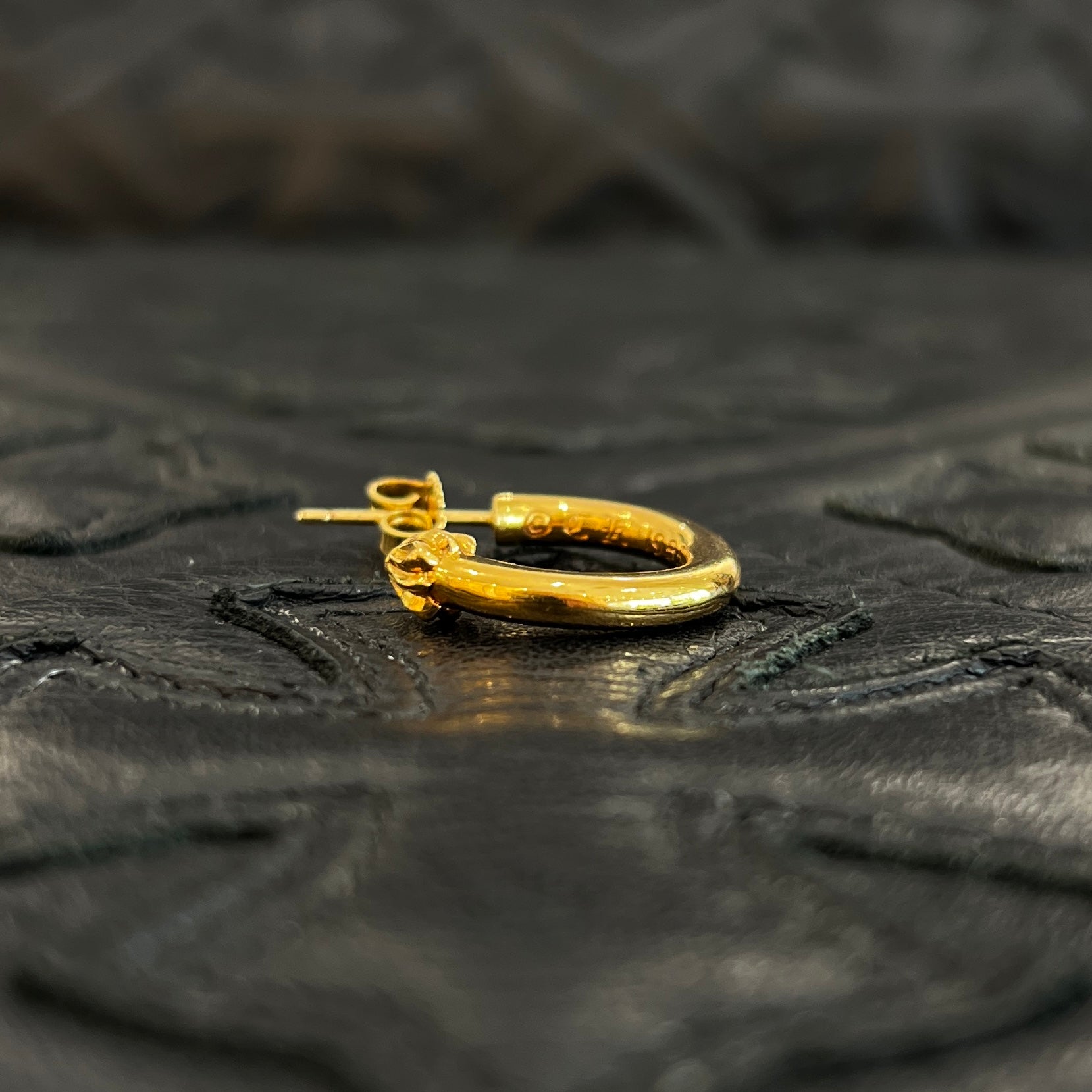 CHROME HEARTS 22K PLAIN Hoop Earrings クロムハーツ 22K プレーン フープ ピアス