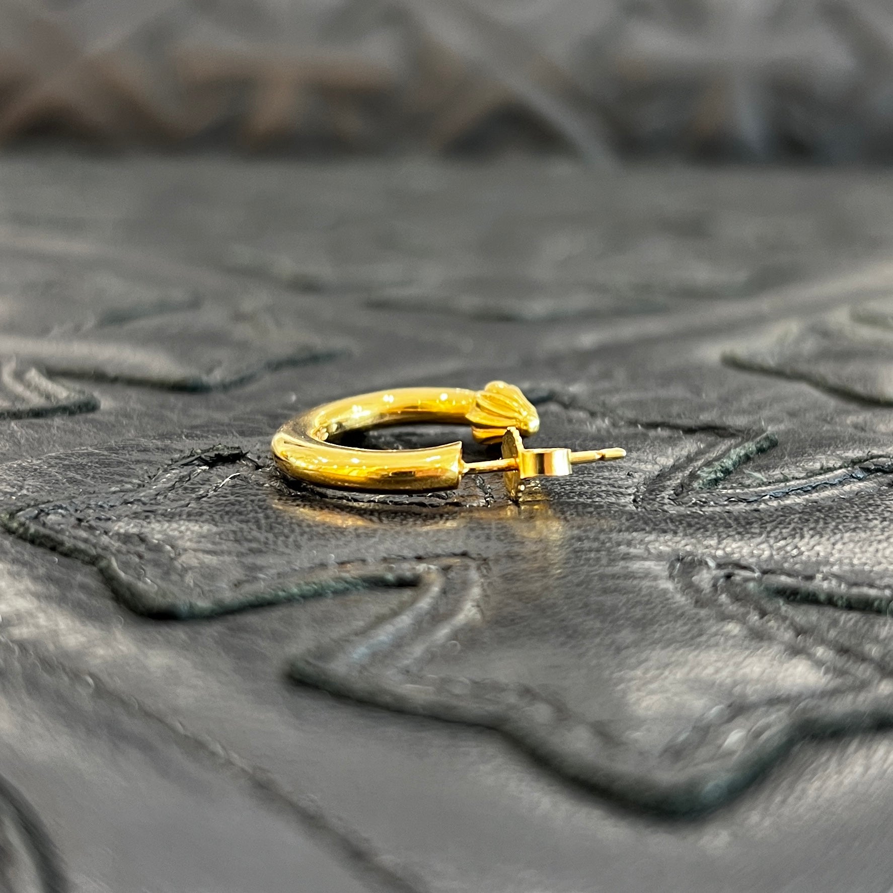 CHROME HEARTS 22K PLAIN Hoop Earrings クロムハーツ 22K プレーン フープ ピアス