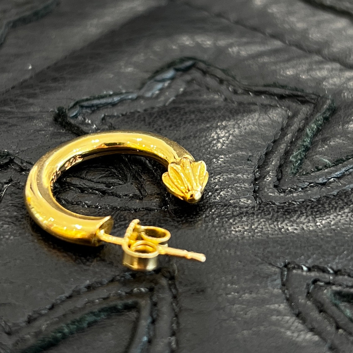 CHROME HEARTS 22K PLAIN Hoop Earrings クロムハーツ 22K プレーン フープ ピアス