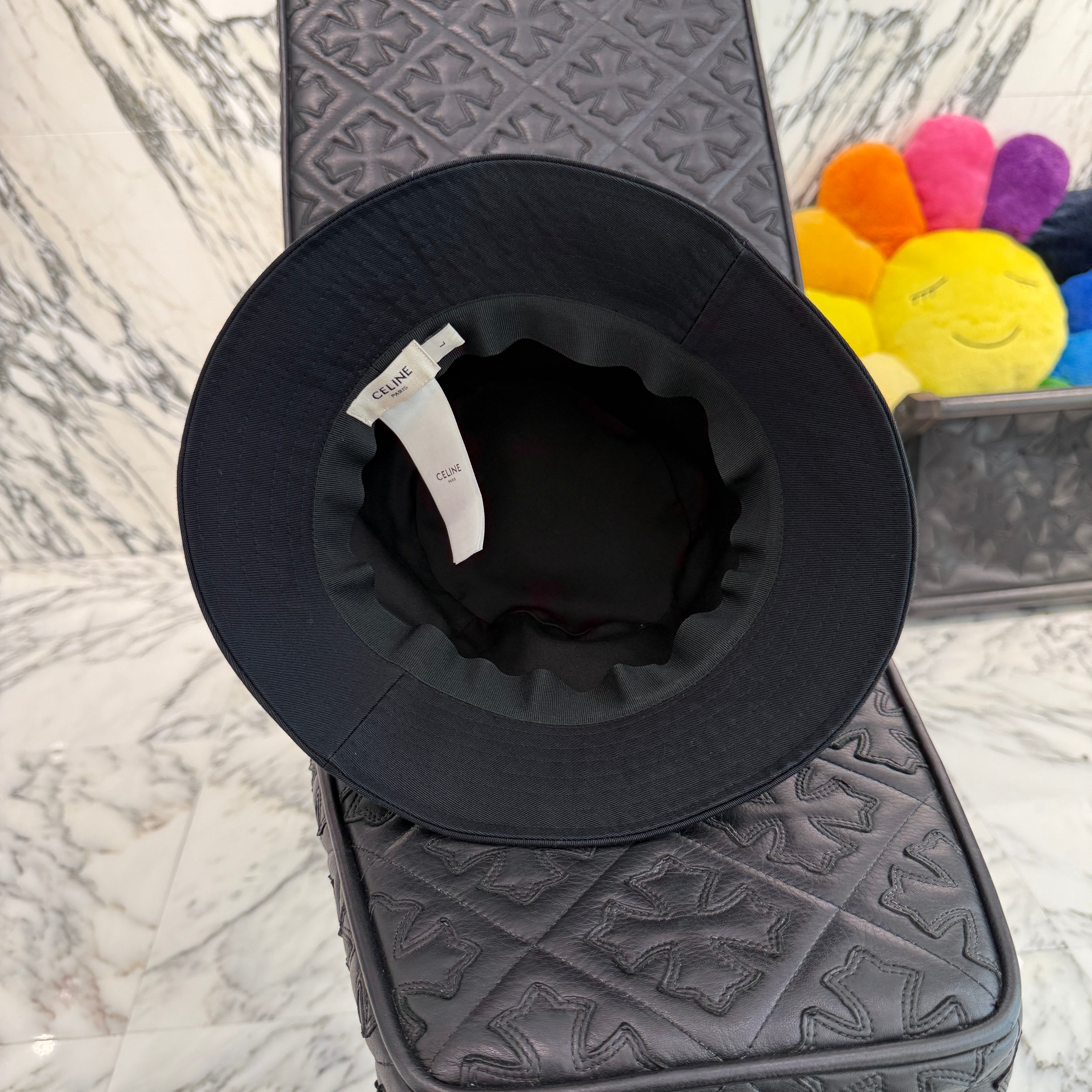 CELINE 2022SS Logo Print Cotton Bucket Hat 2AU5B968P Size L セリーヌ ロゴプリント コットン バケットハット サイズL