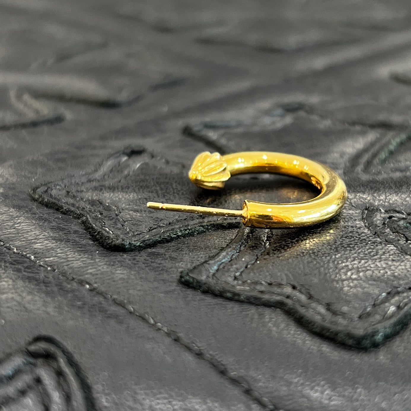 CHROME HEARTS 22K PLAIN Hoop Earrings クロムハーツ 22K プレーン フープ ピアス