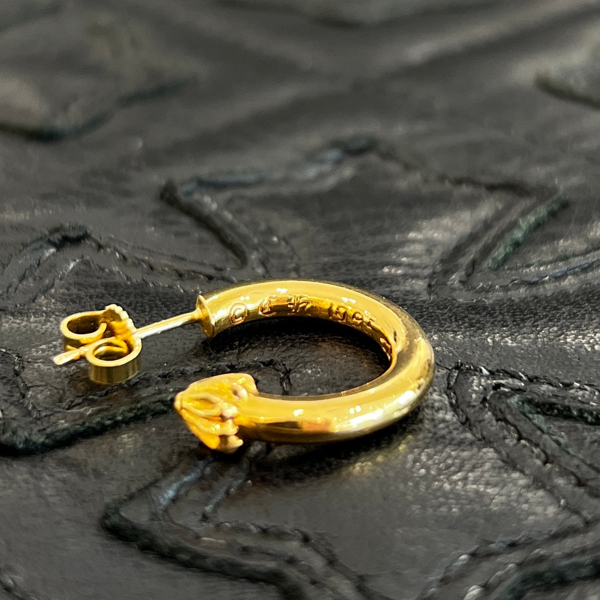 CHROME HEARTS 22K PLAIN Hoop Earrings クロムハーツ 22K プレーン フープ ピアス