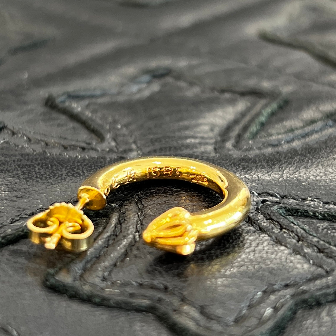 CHROME HEARTS 22K PLAIN Hoop Earrings クロムハーツ 22K プレーン フープ ピアス