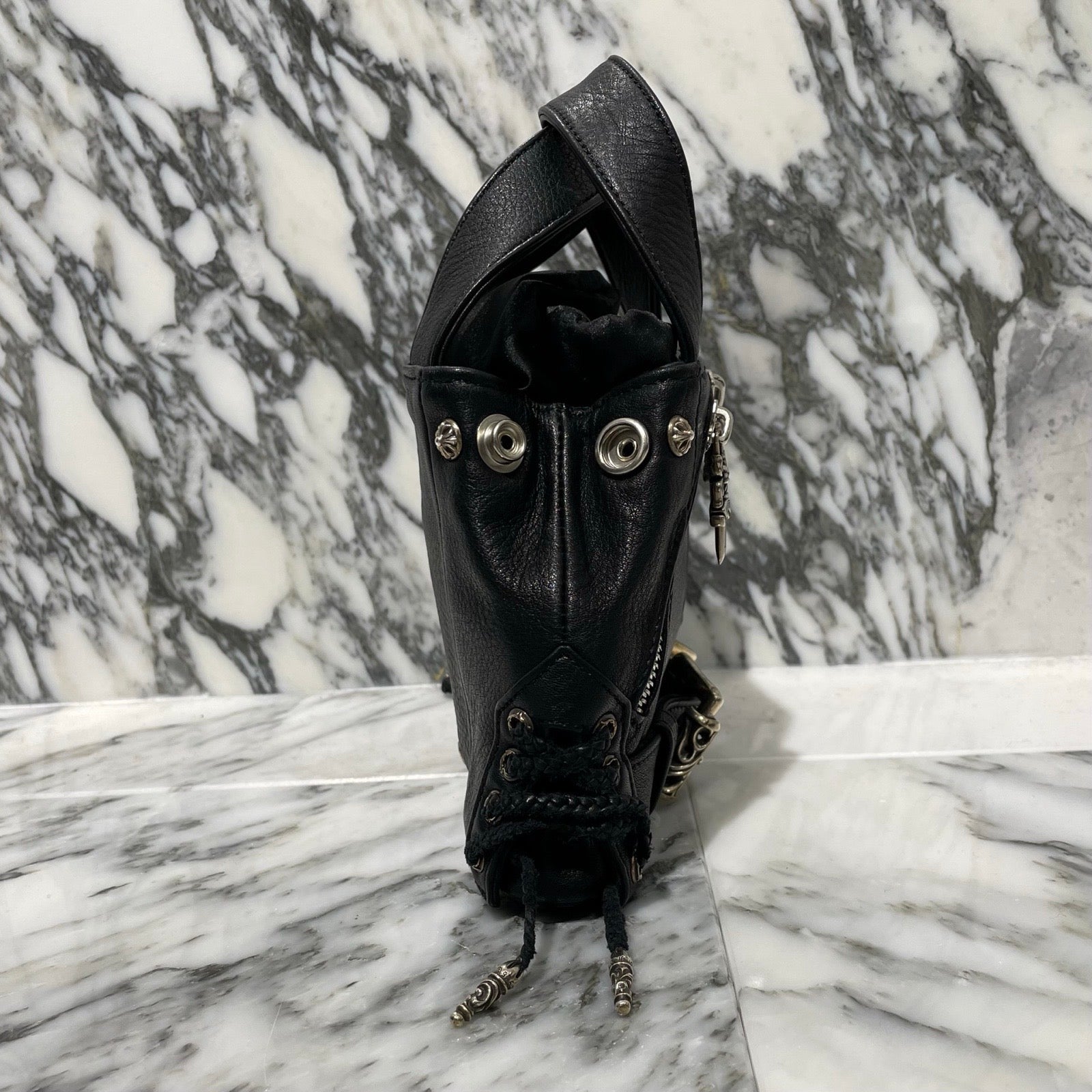 CHROME HEARTS JJ Dean Mini Leather Riders Hand Bag クロムハーツ JJ ディーン ミニレザー ライダース ハンドバッグ