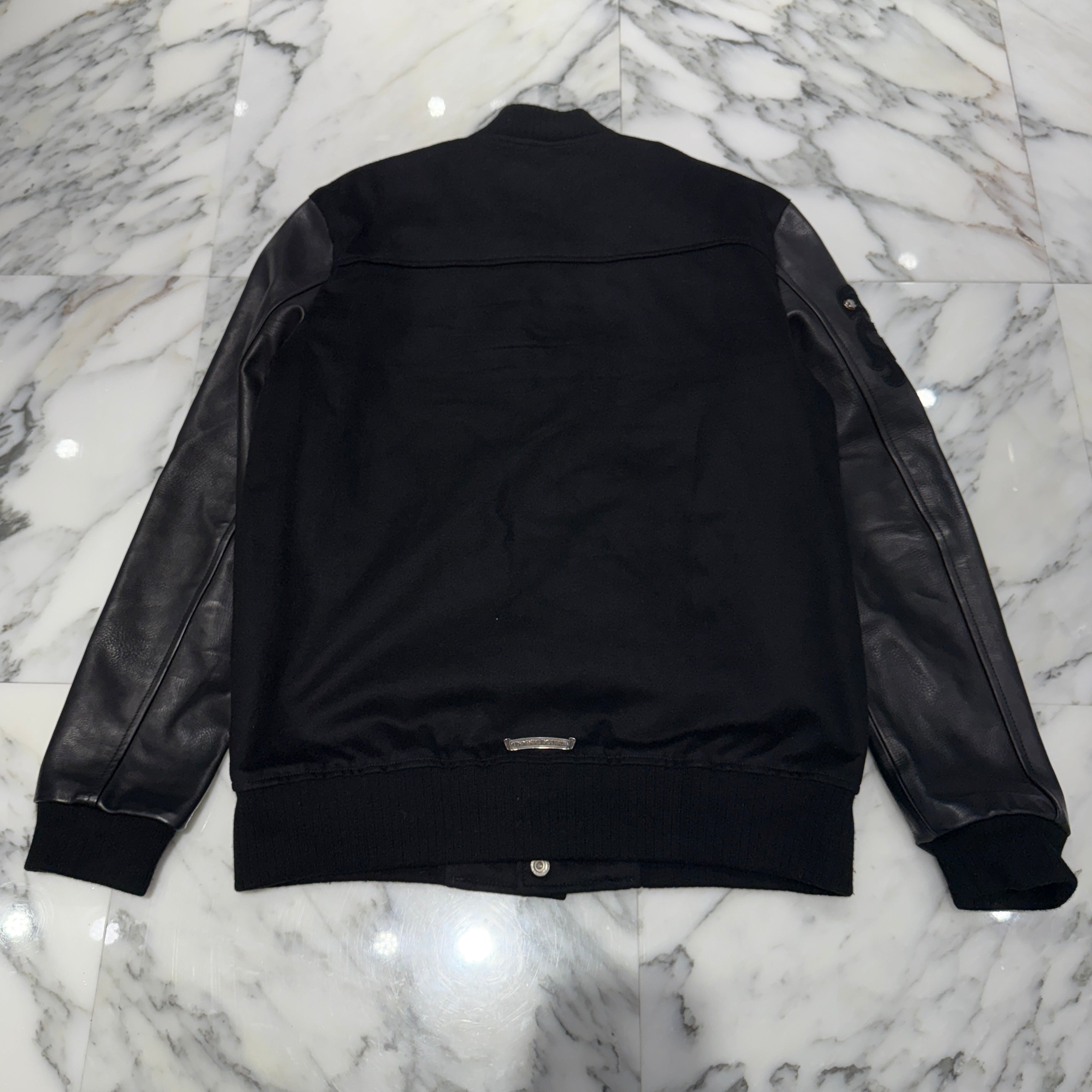 CHROME HEARTS LETTERMAN Cemetery Cross Patch Blouson Jacket Size M