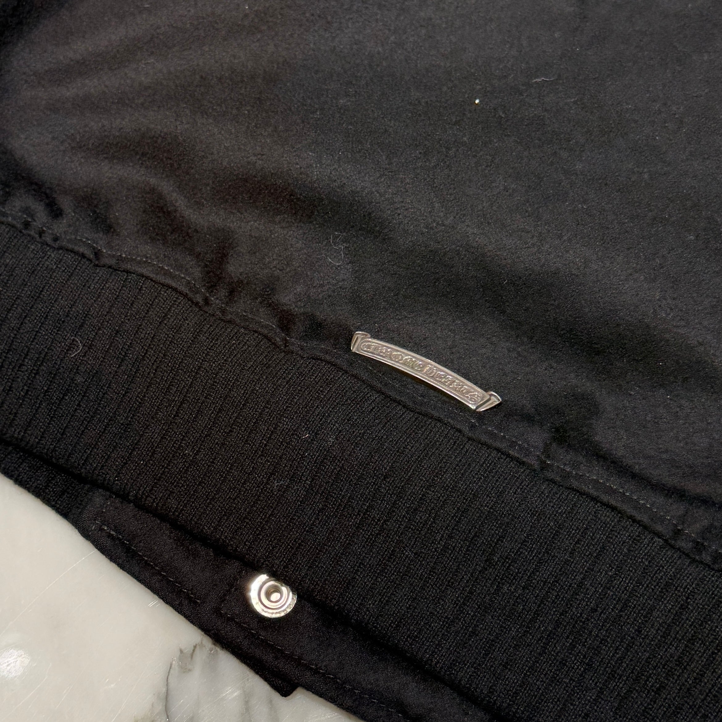 CHROME HEARTS LETTERMAN Cemetery Cross Patch Blouson Jacket Size M クロムハーツ レターマン セメタリークロスパッチ ブルゾンジャケット サイズM