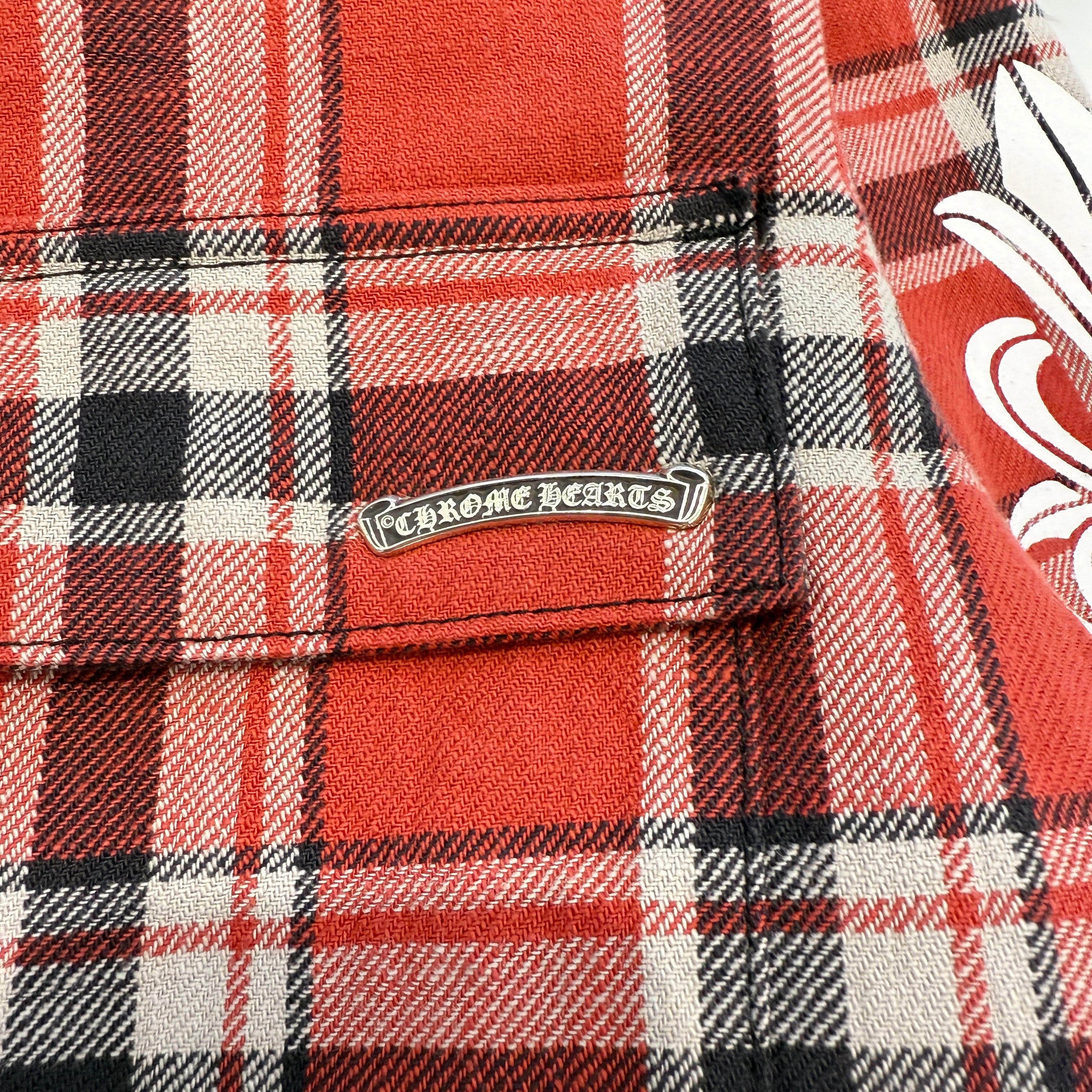 CHROME HEARTS Y NOT Workn Padded FLANNEL CHECK SHIRT JACKET Size M クロムハーツ ワイノット ワーキンパデッド フランネルチェック シャツジャケット サイズM