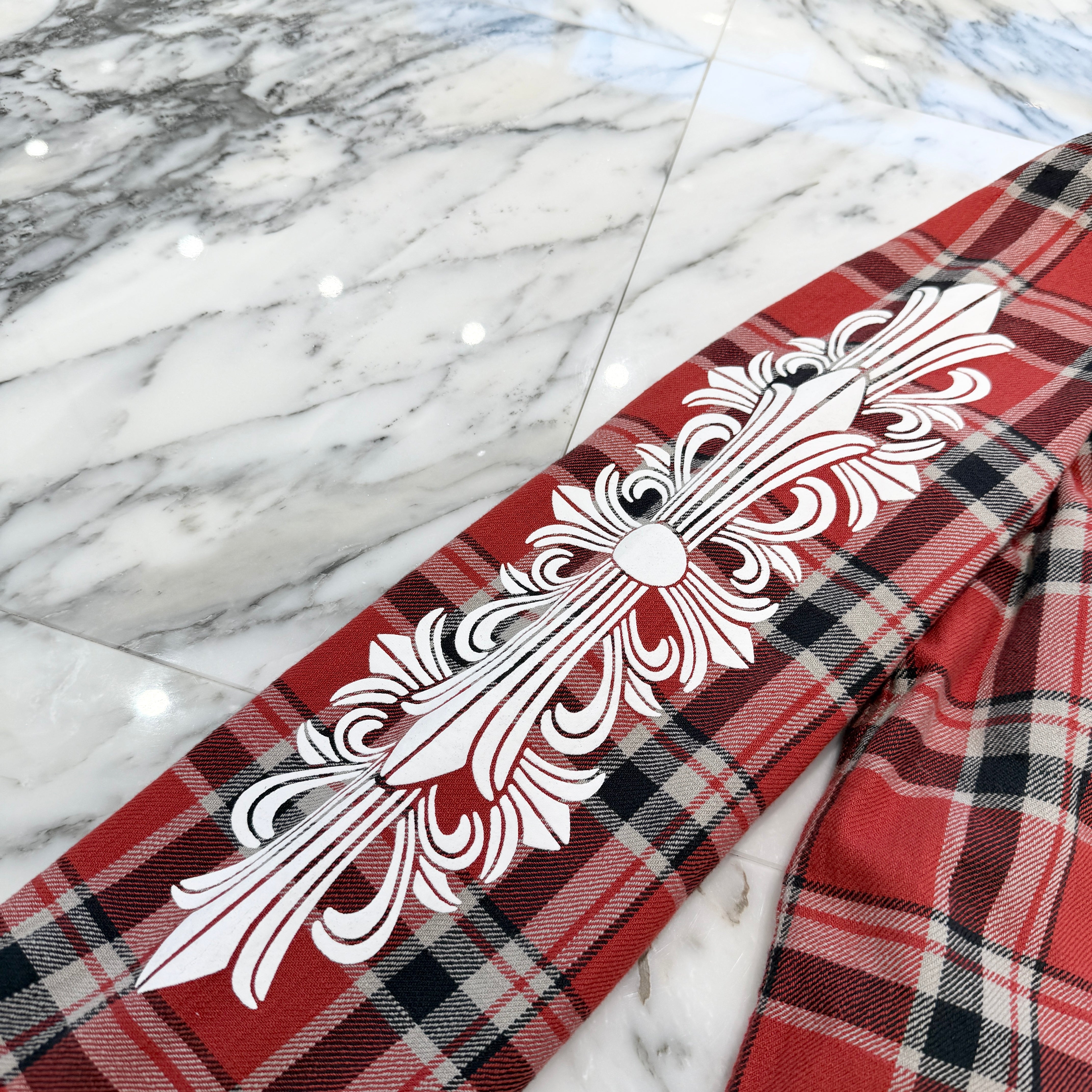 CHROME HEARTS Y NOT Workn Padded FLANNEL CHECK SHIRT JACKET Size M クロムハーツ ワイノット ワーキンパデッド フランネルチェック シャツジャケット サイズM