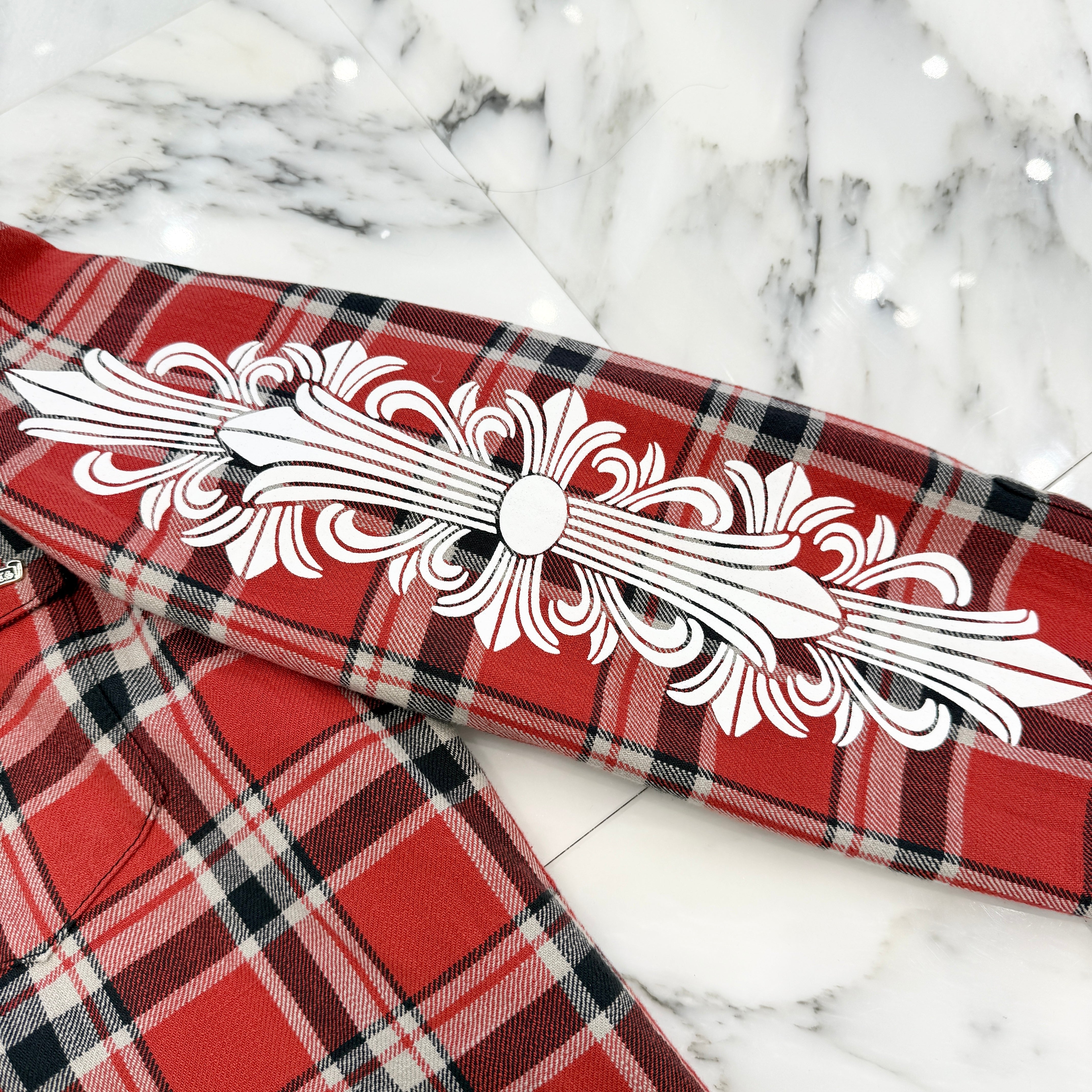 CHROME HEARTS Y NOT Workn Padded FLANNEL CHECK SHIRT JACKET Size M クロムハーツ ワイノット ワーキンパデッド フランネルチェック シャツジャケット サイズM