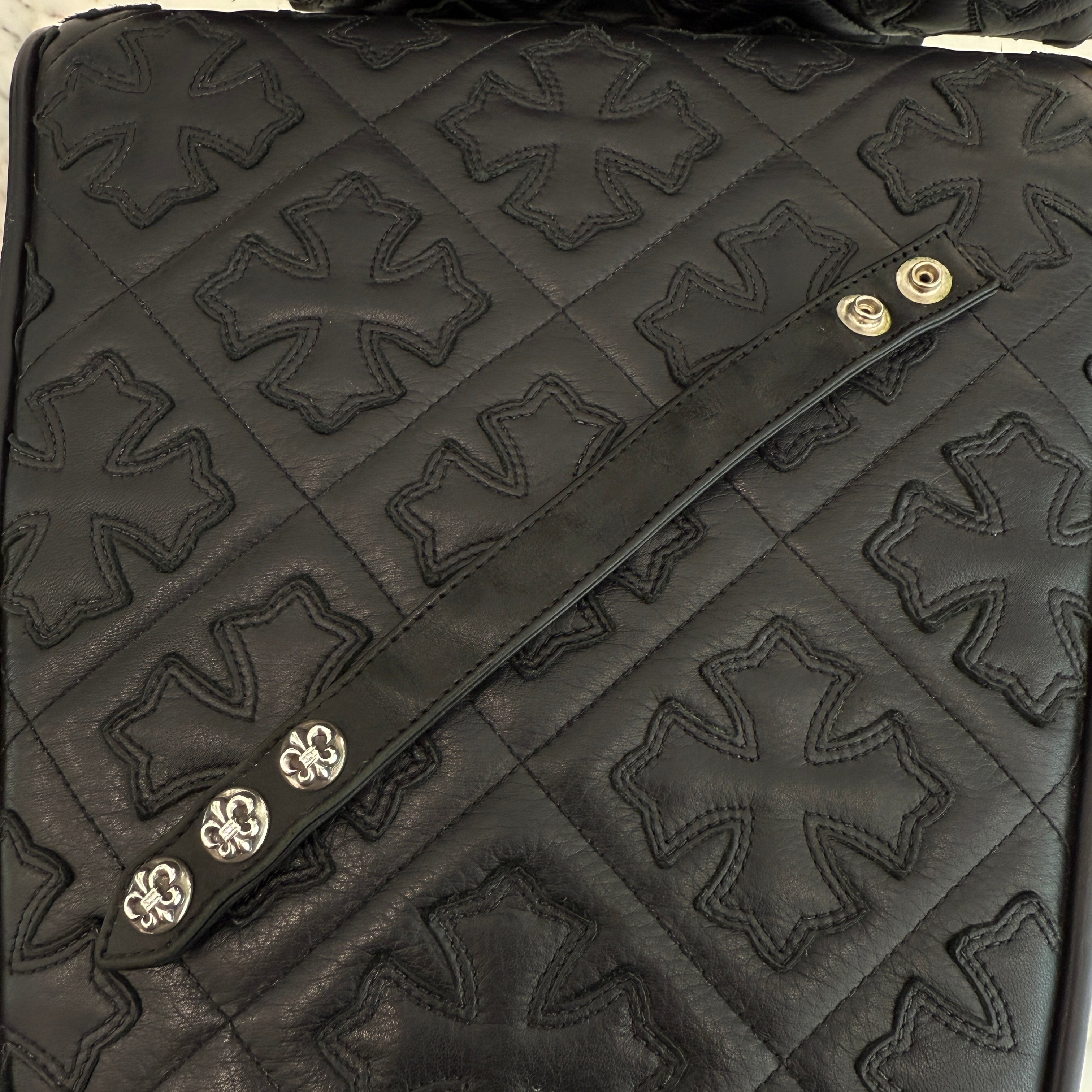 CHROME HEARTS BS Flare 3BTN 2SNP LEATHER BRACELET クロムハーツ BSフレア 3ボタン 2スナップ レザーブレスレット