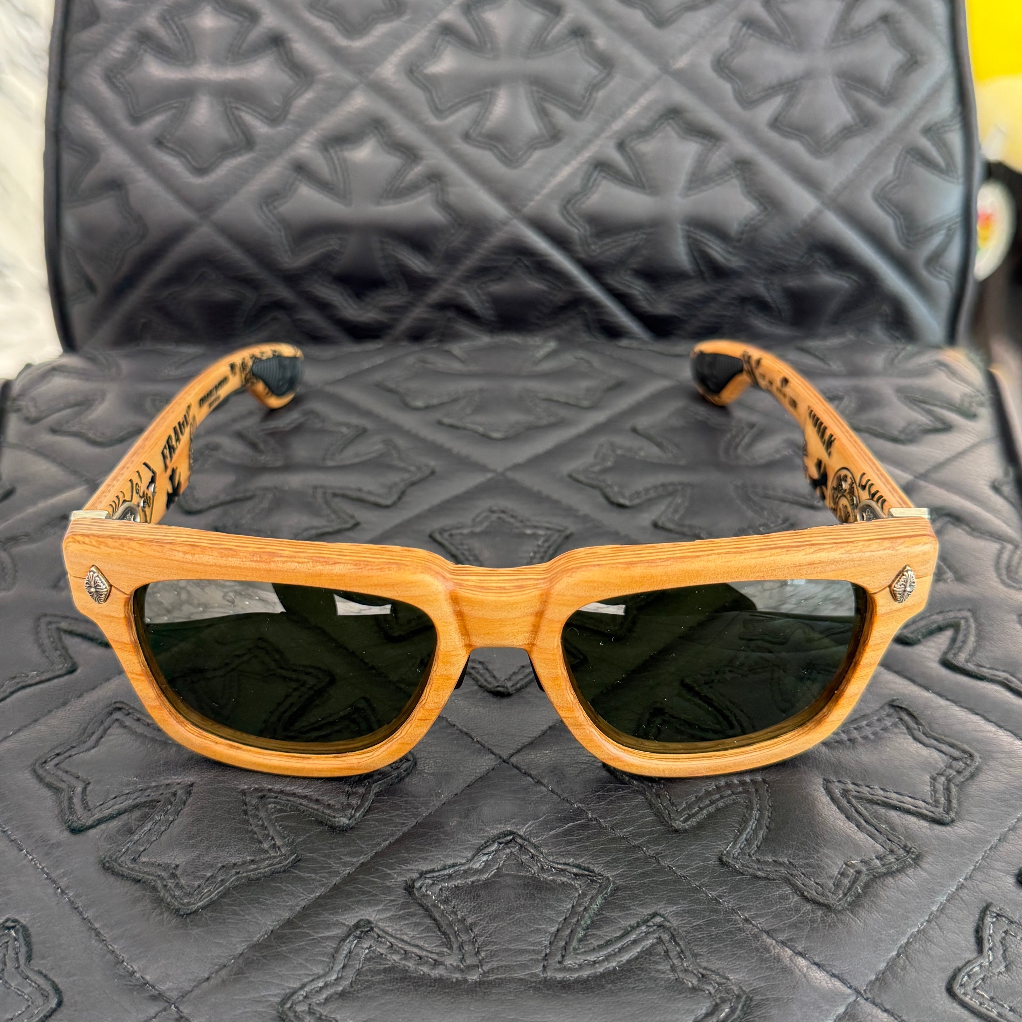 CHROME HEARTS LILITH Stencil Wood Sunglasses "BROWN/GREEN" Size 56□18-144 クロムハーツ リリス ステンシル ウッド サングラス "ブラウン/グリーン" サイズ56□18-144