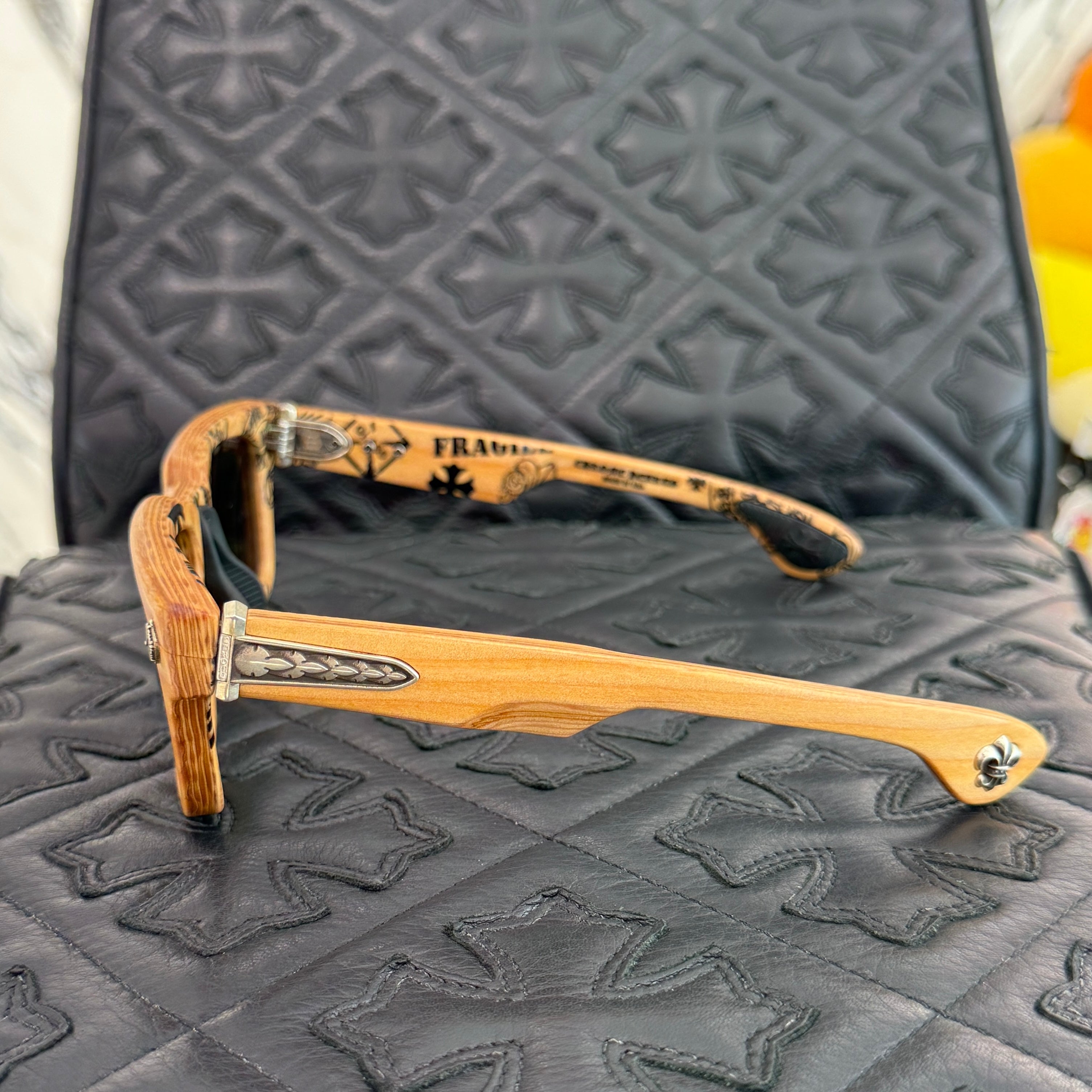 CHROME HEARTS LILITH Stencil Wood Sunglasses "BROWN/GREEN" Size 56□18-144 クロムハーツ リリス ステンシル ウッド サングラス "ブラウン/グリーン" サイズ56□18-144