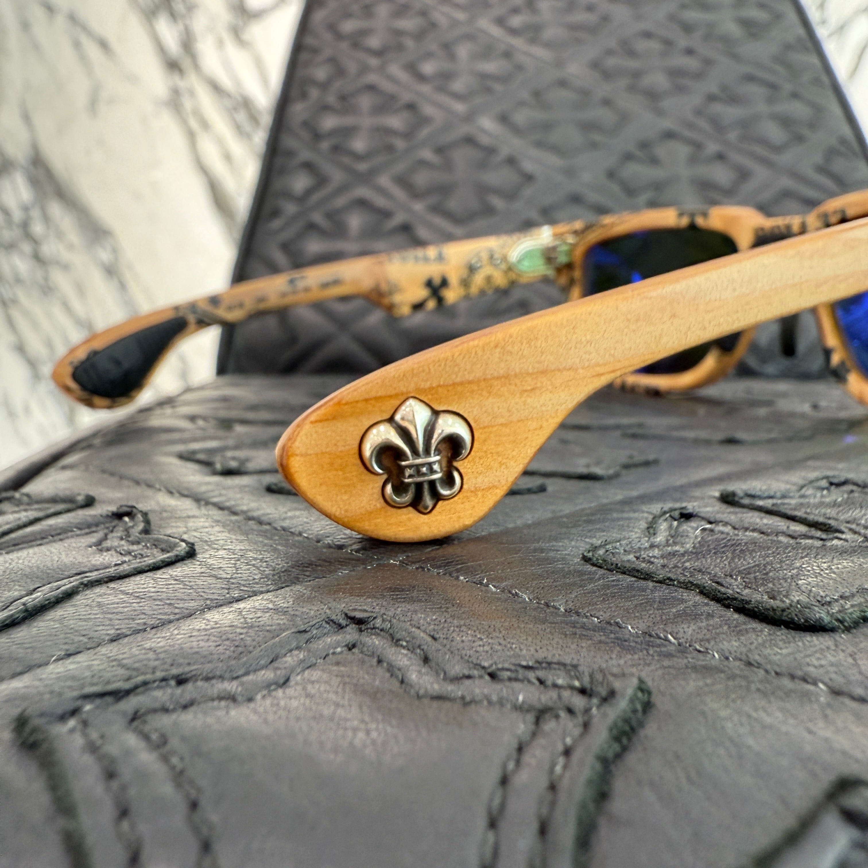 CHROME HEARTS LILITH Stencil Wood Sunglasses "BROWN/GREEN" Size 56□18-144 クロムハーツ リリス ステンシル ウッド サングラス "ブラウン/グリーン" サイズ56□18-144