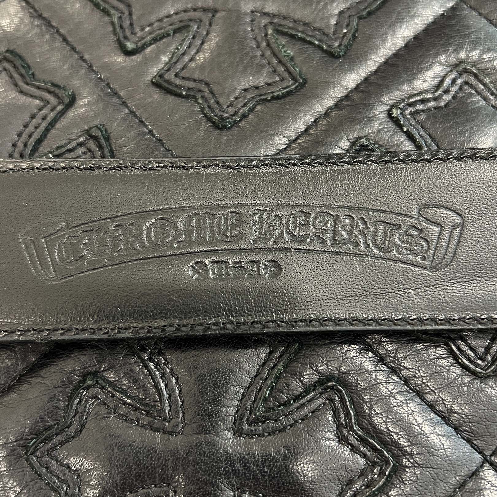 CHROME HEARTS 1.5 STRAP Horseshoe Rivet Leather Belt Size 32 クロムハーツ 1.5ストラップ ホースシューリベット レザーベルト サイズ32