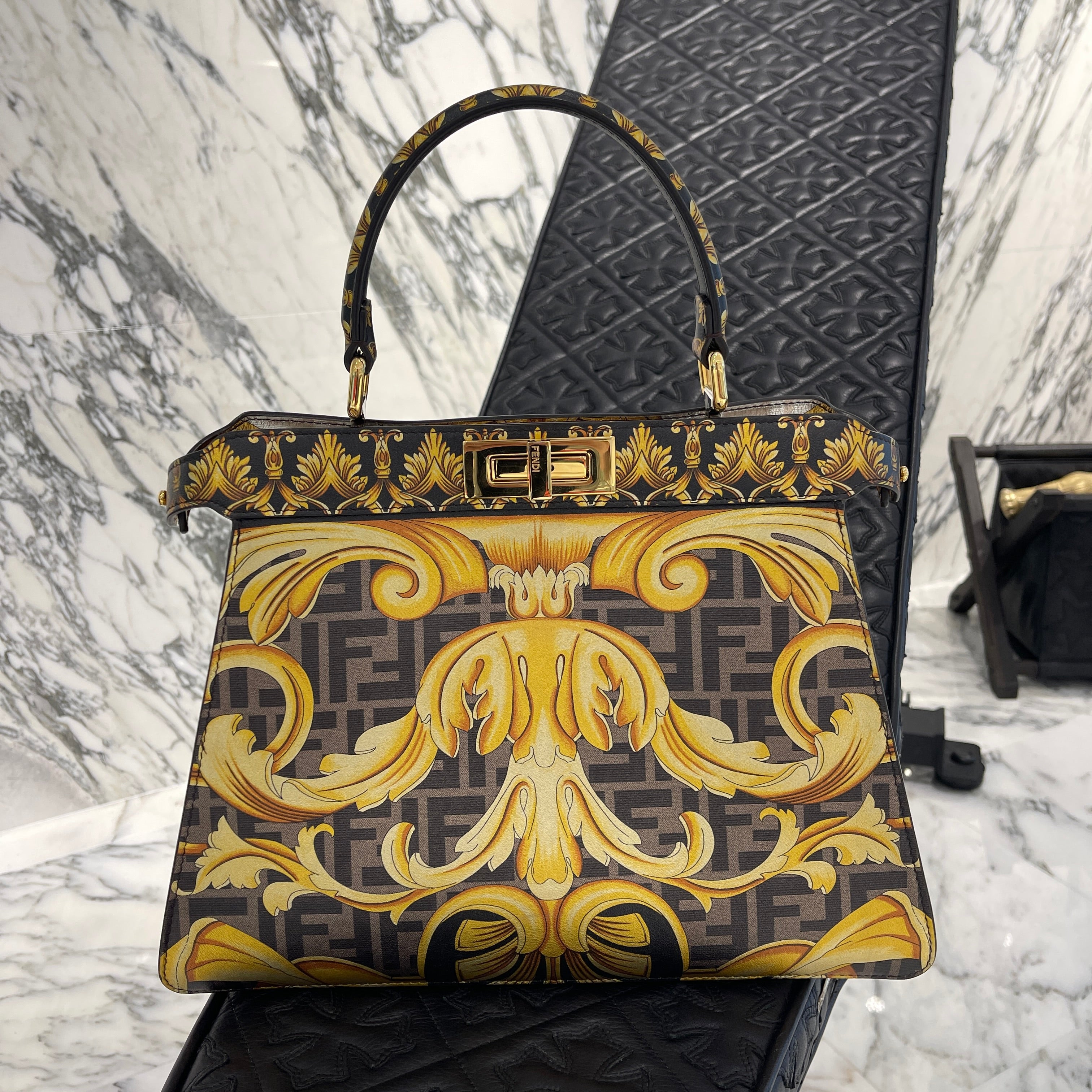 FENDI × VERSACE 2022SS FENDACE Peekaboo Bag 8BN321 フェンディ × ヴェルサーチェ フェンダーチェ ピーカブー バッグ
