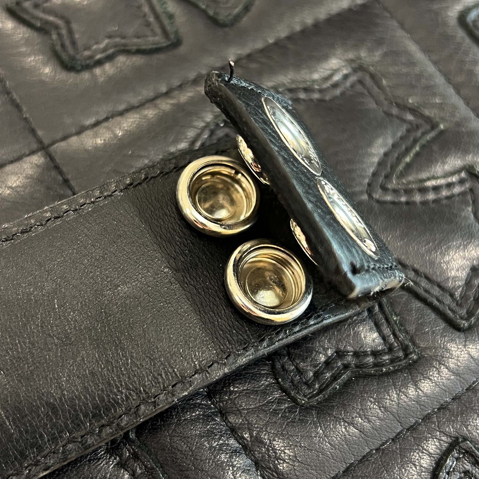 CHROME HEARTS 1.5 STRAP Horseshoe Rivet Leather Belt Size 32 クロムハーツ 1.5ストラップ ホースシューリベット レザーベルト サイズ32