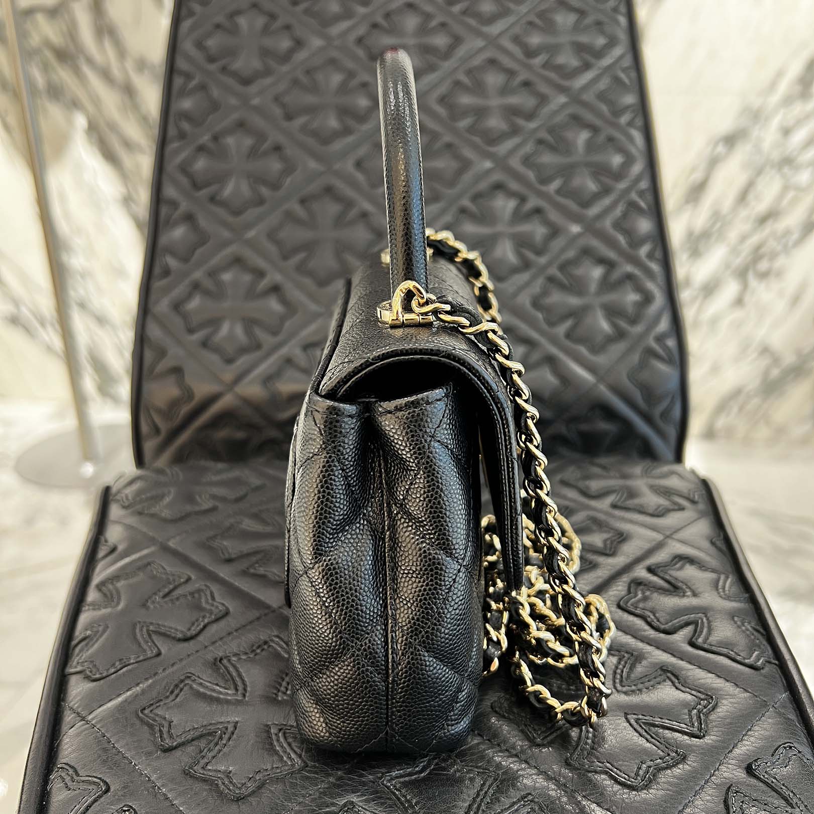CHANEL COCO Handle Micro Leather Shoulder Bag シャネル ココ