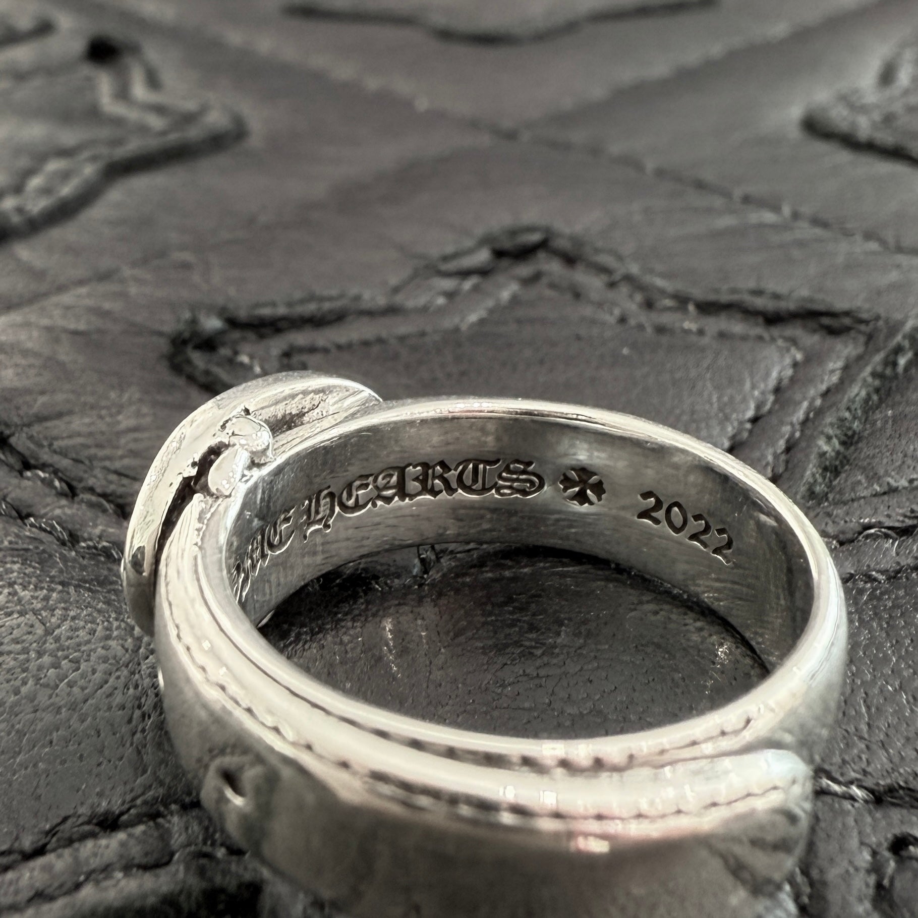 CHROME HEARTS Classic Oval Cross Belt Ring Size 11号 クロム