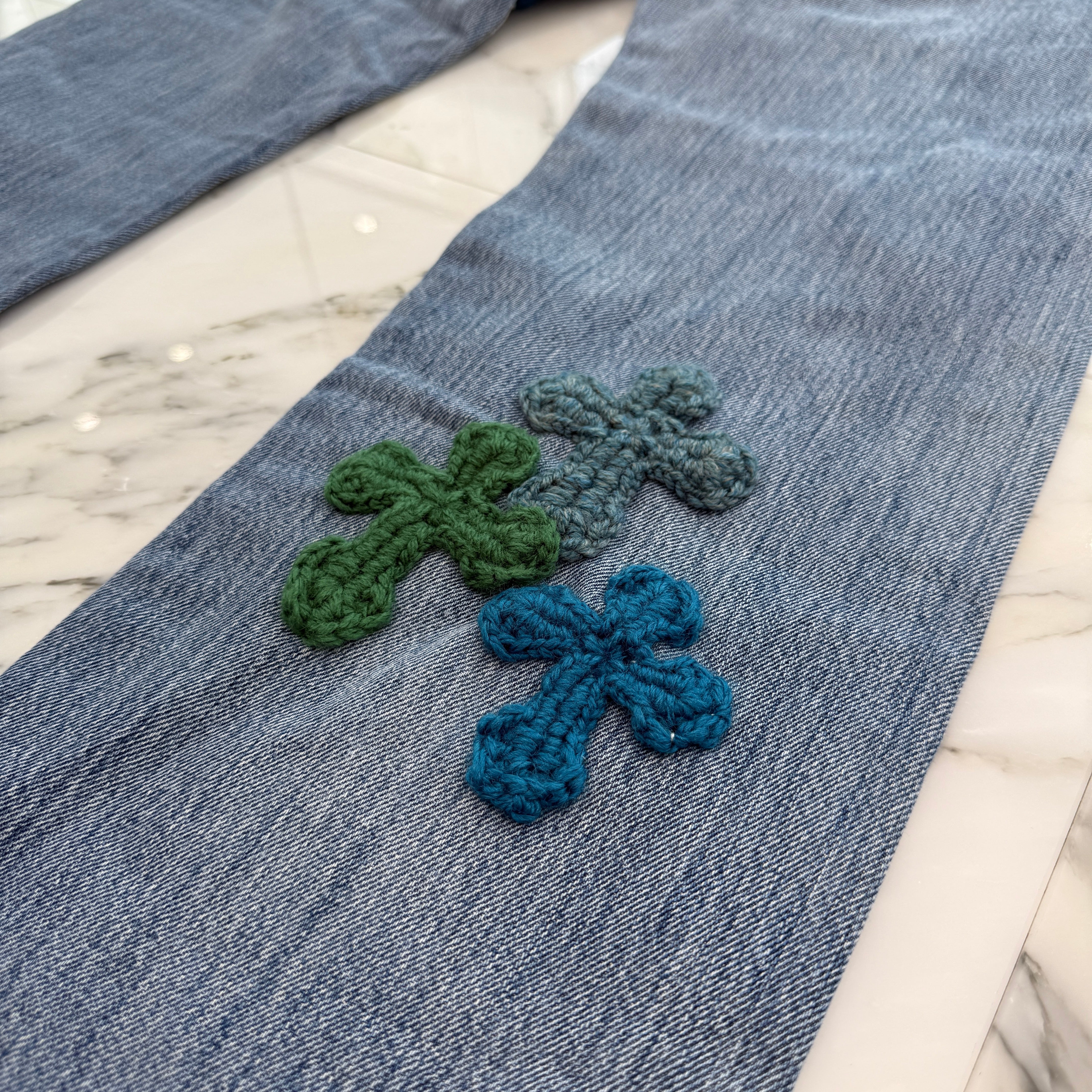 Y.A.R.N × Levi's 501 Body Knit Cross Denim Pants Size W34×L30 ヤーン×リーバイス 501 ボディ ニットクロス デニムパンツ サイズW34×L30