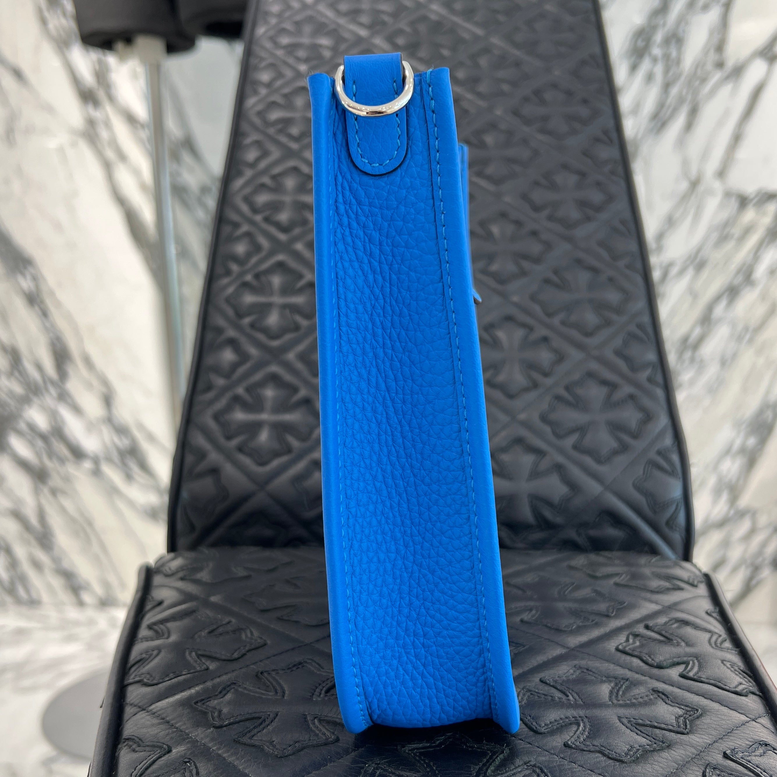 HERMES Evelyn TPM "Blue Royal" W刻印 エルメス エブリン TPM "ブルーロイヤル" レザーショルダーバッグ W刻印