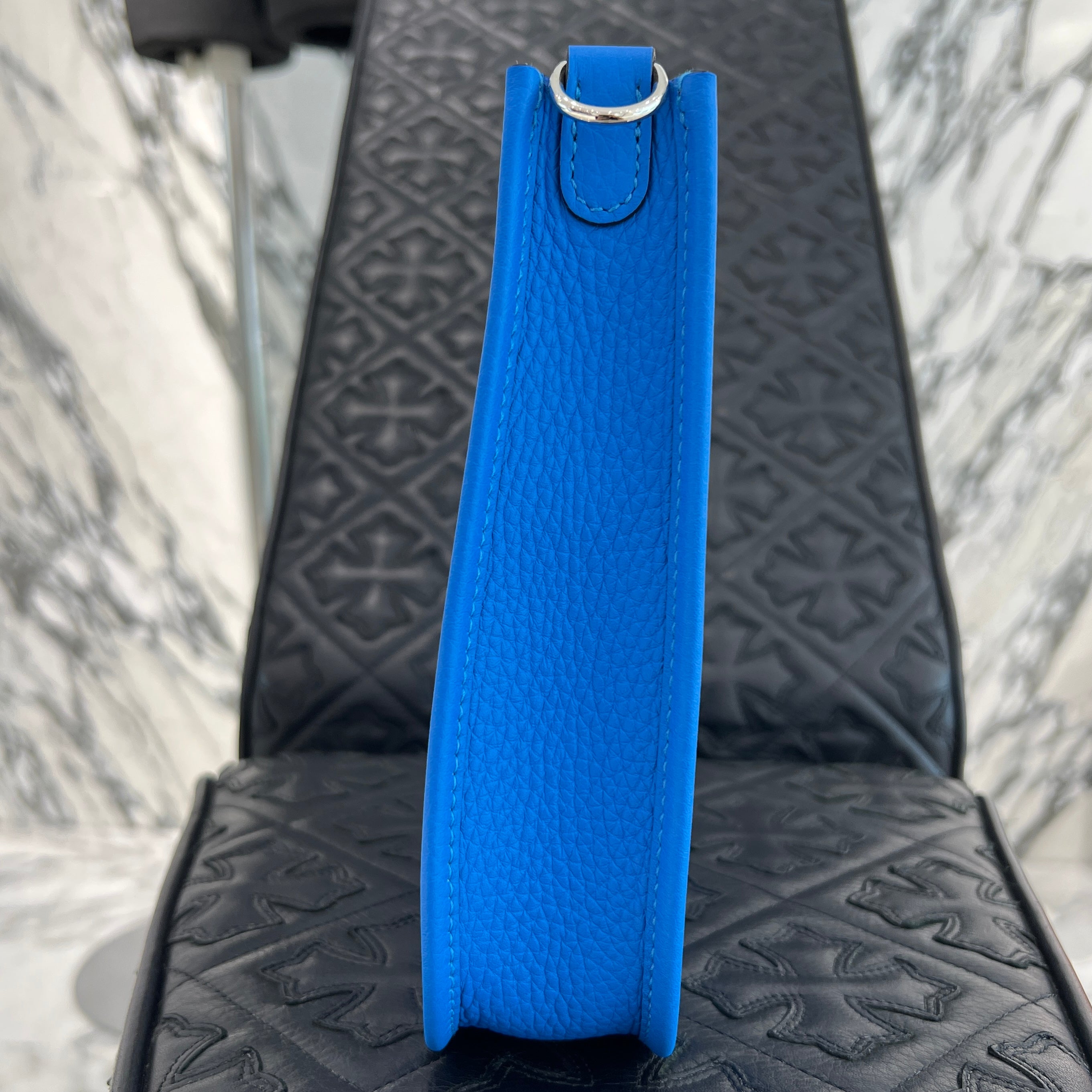 HERMES Evelyn TPM "Blue Royal" W刻印 エルメス エブリン TPM "ブルーロイヤル" レザーショルダーバッグ W刻印