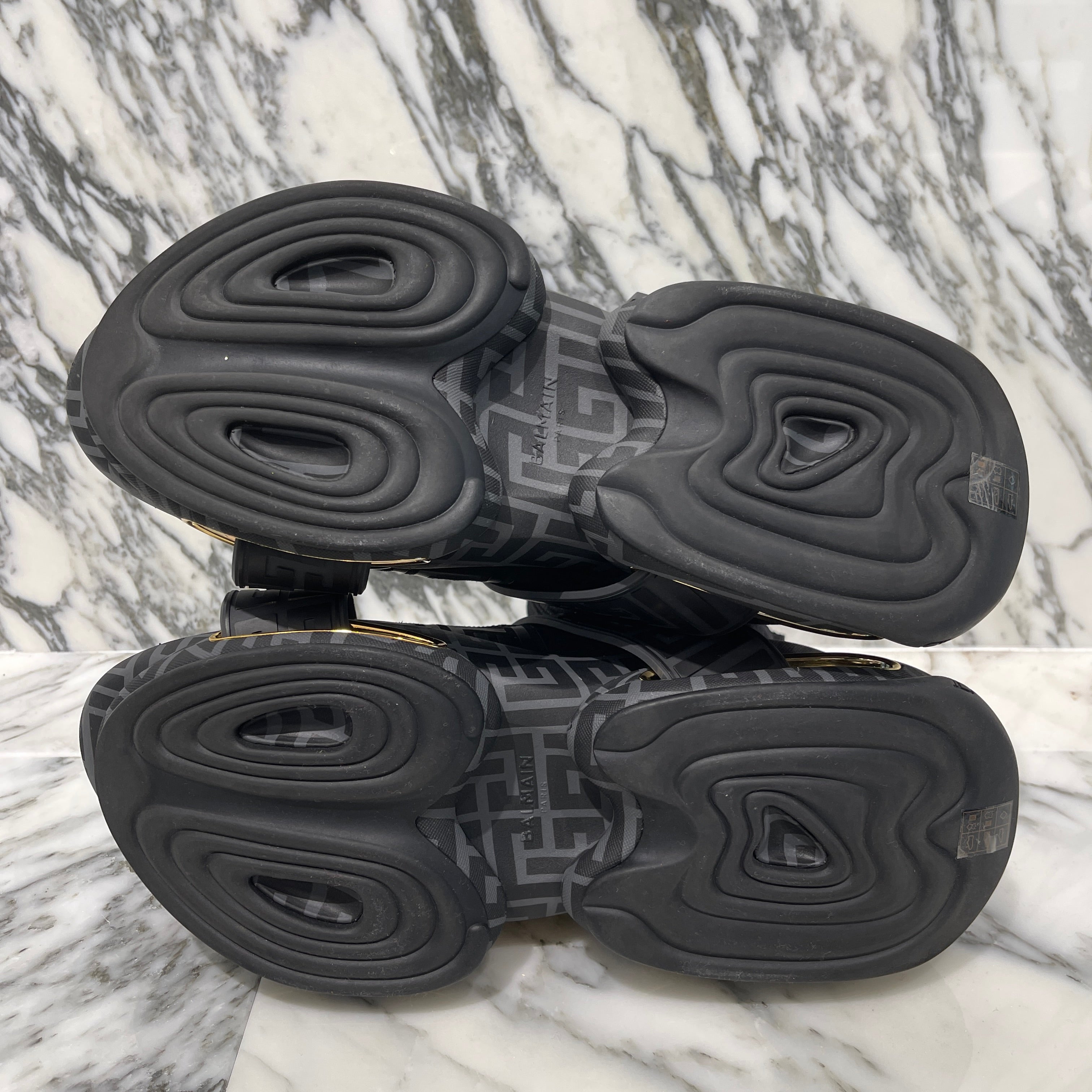 BALMAIN B Bold High Top Runner Sneakers "Gold Monogram" Size US7（25cm）バルマン B ボールド ハイトップ ランナースニーカー "ゴールドモノグラム" サイズUS7（25cm）