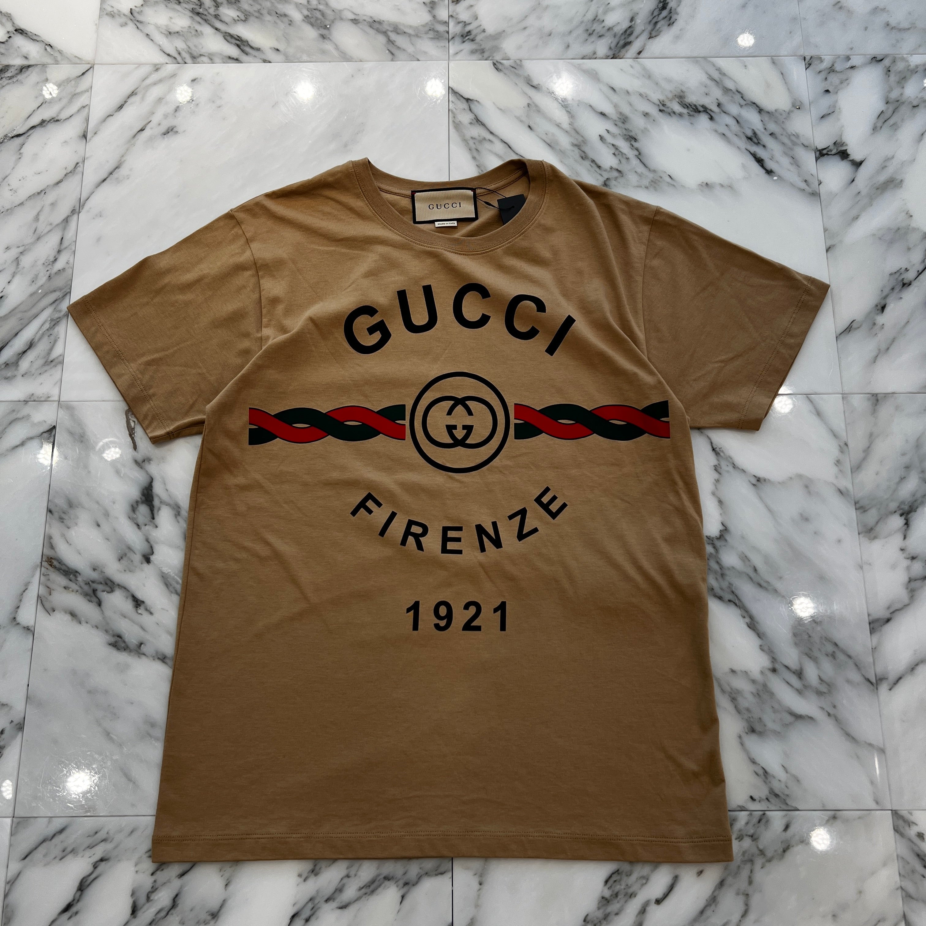 GUCCI 2024SS Interlocking G Torsion Logo Print Tee 548334 XJD7T Size XS グッチ インターロッキングG トーション ロゴプリント Tシャツ サイズXS