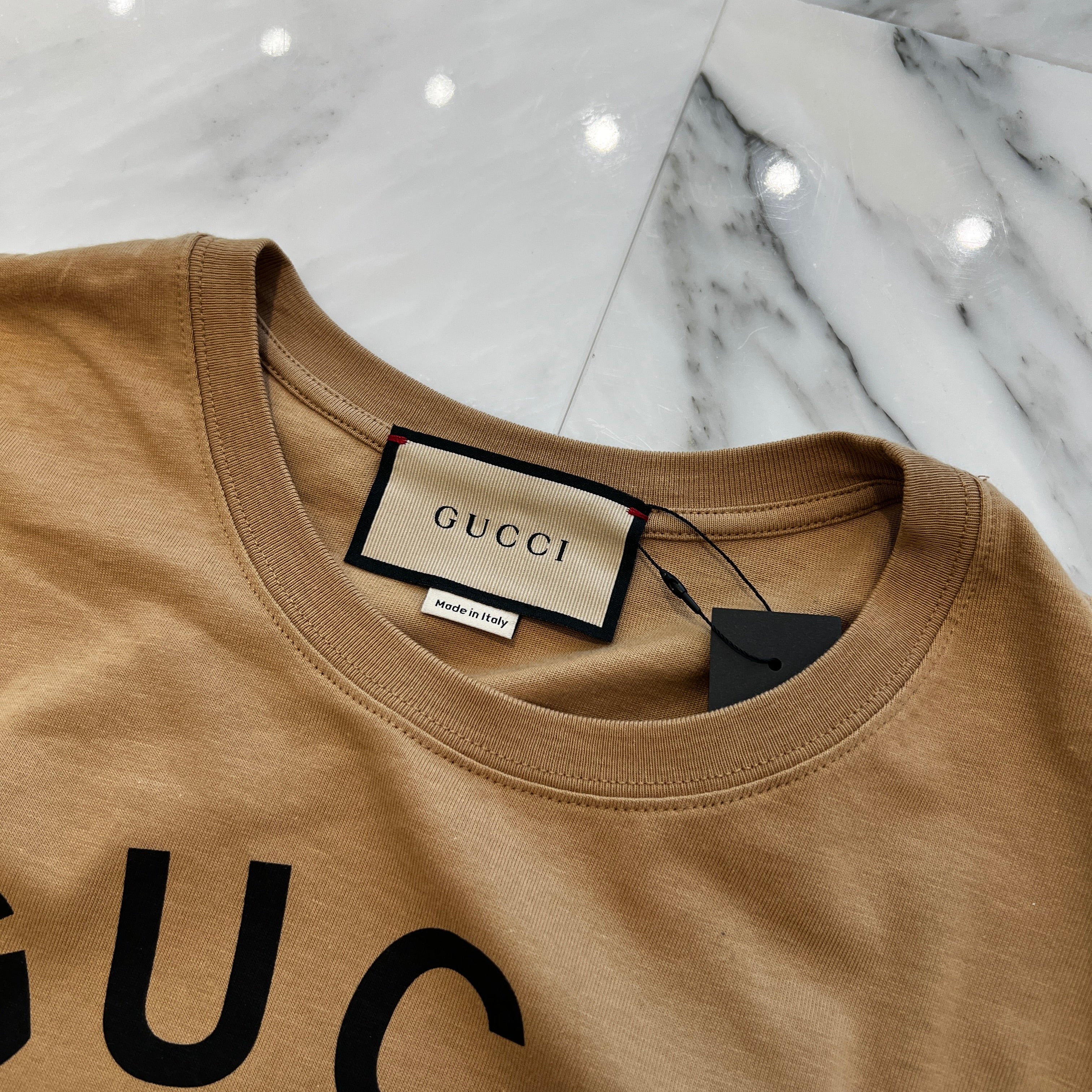 GUCCI 2024SS Interlocking G Torsion Logo Print Tee 548334 XJD7T Size XS グッチ インターロッキングG トーション ロゴプリント Tシャツ サイズXS