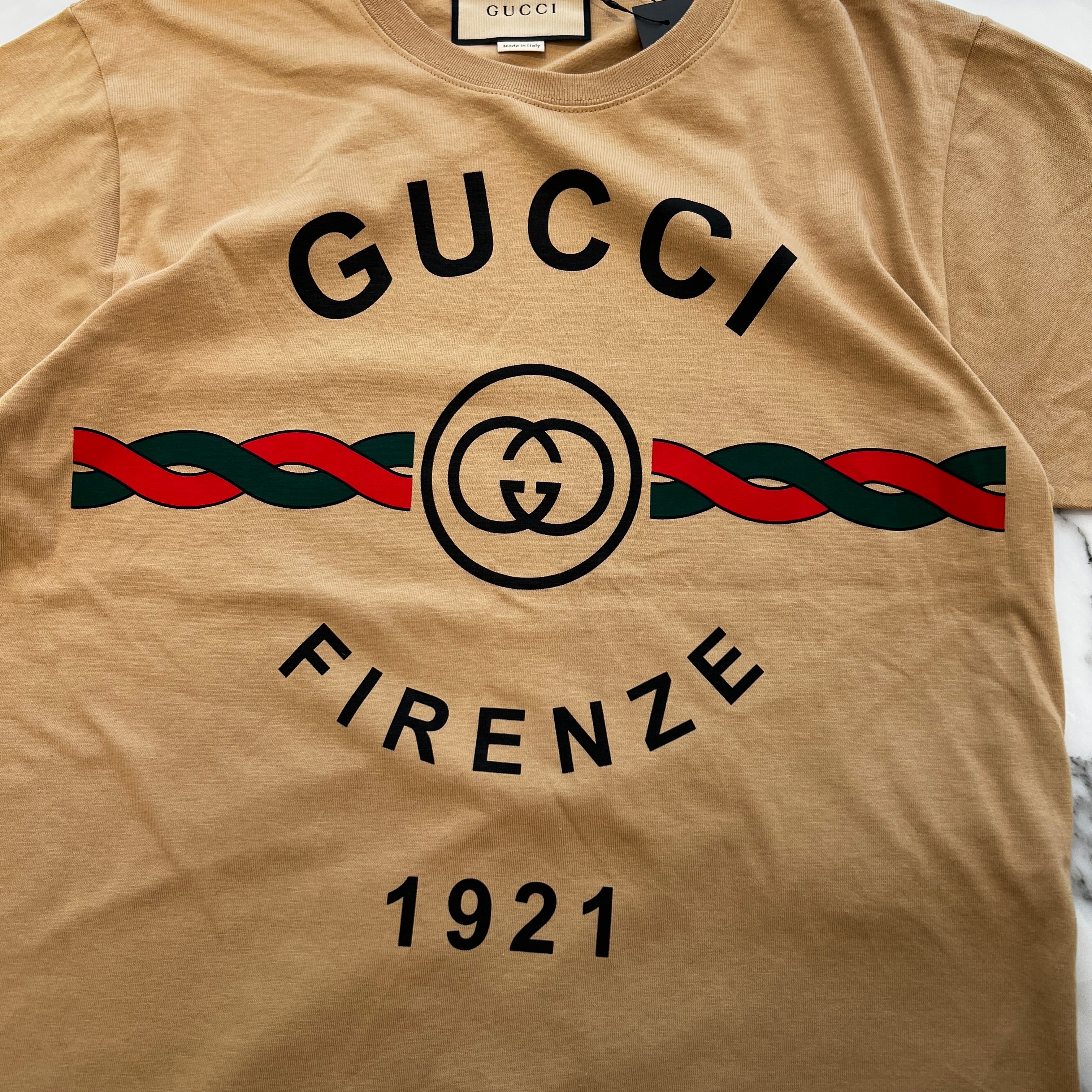 GUCCI 2024SS Interlocking G Torsion Logo Print Tee 548334 XJD7T Size XS グッチ インターロッキングG トーション ロゴプリント Tシャツ サイズXS