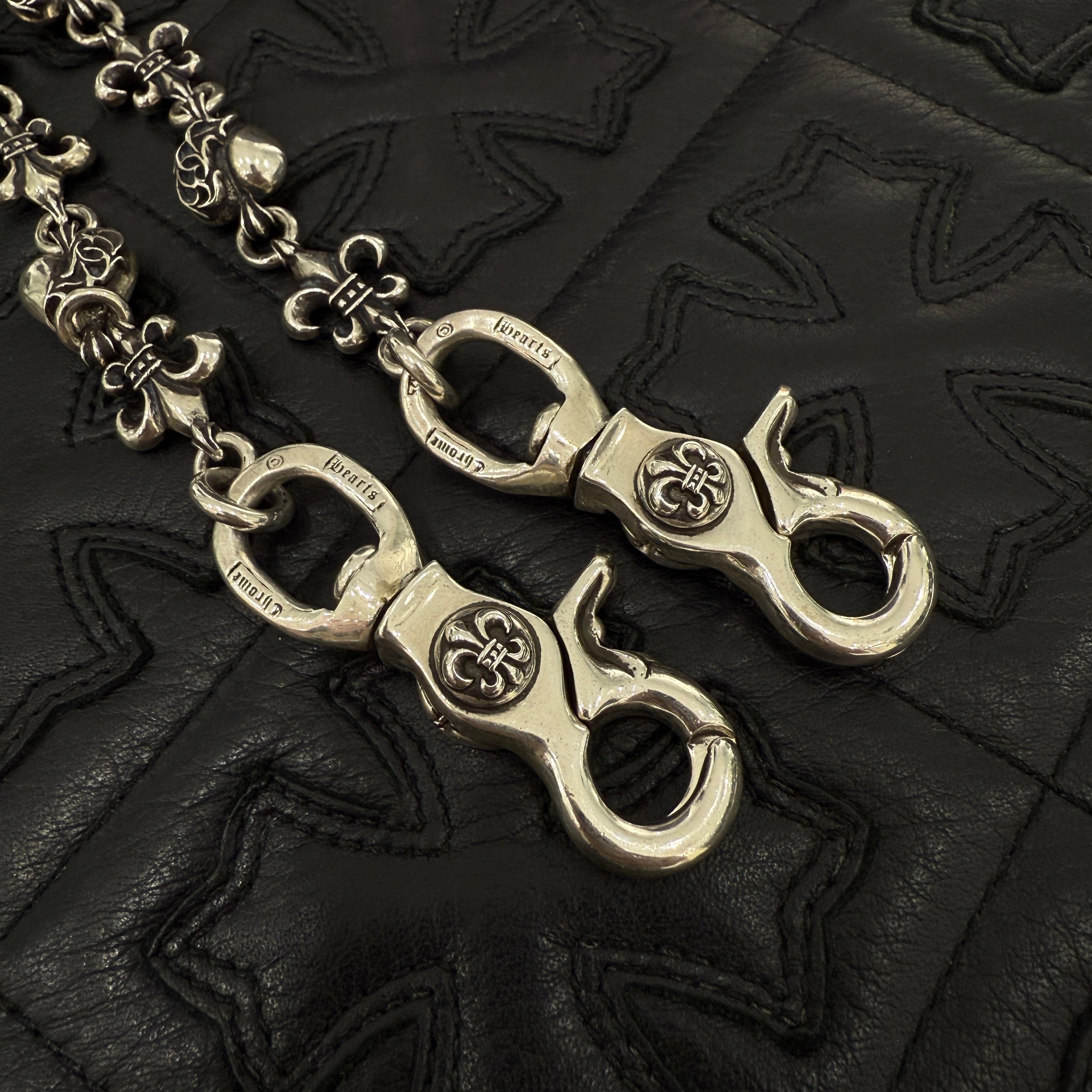 クロムハーツ BSフレア ウォレットチェーン ロング 2クリップ CHROME HEARTS 2CLIP BS Flare VINY Heart Wallet Chain クロムハーツ