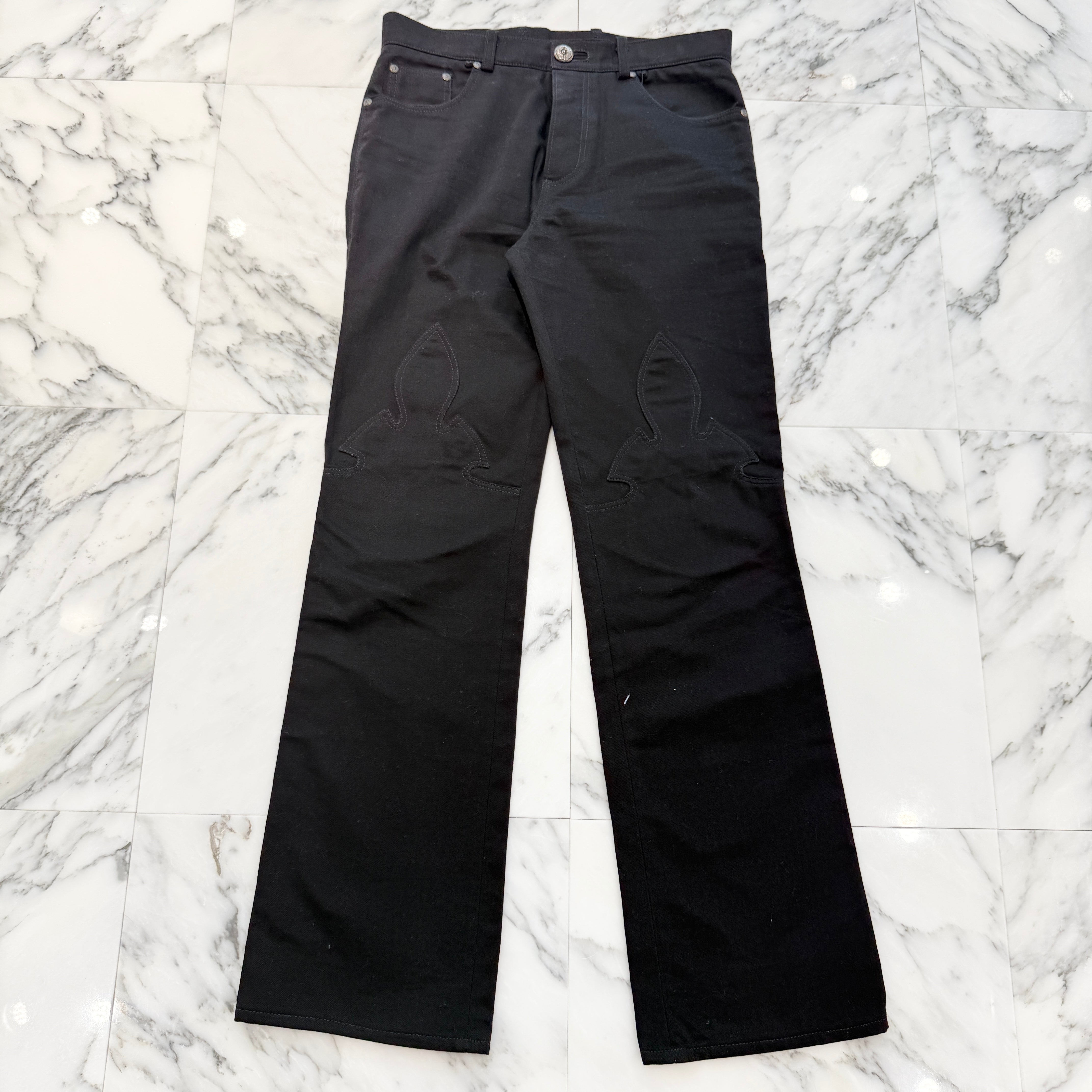 クロムハーツフレアパンツ CHROME HEARTS Flare Knee Denim Pants Size 32 クロムハーツ フレア
