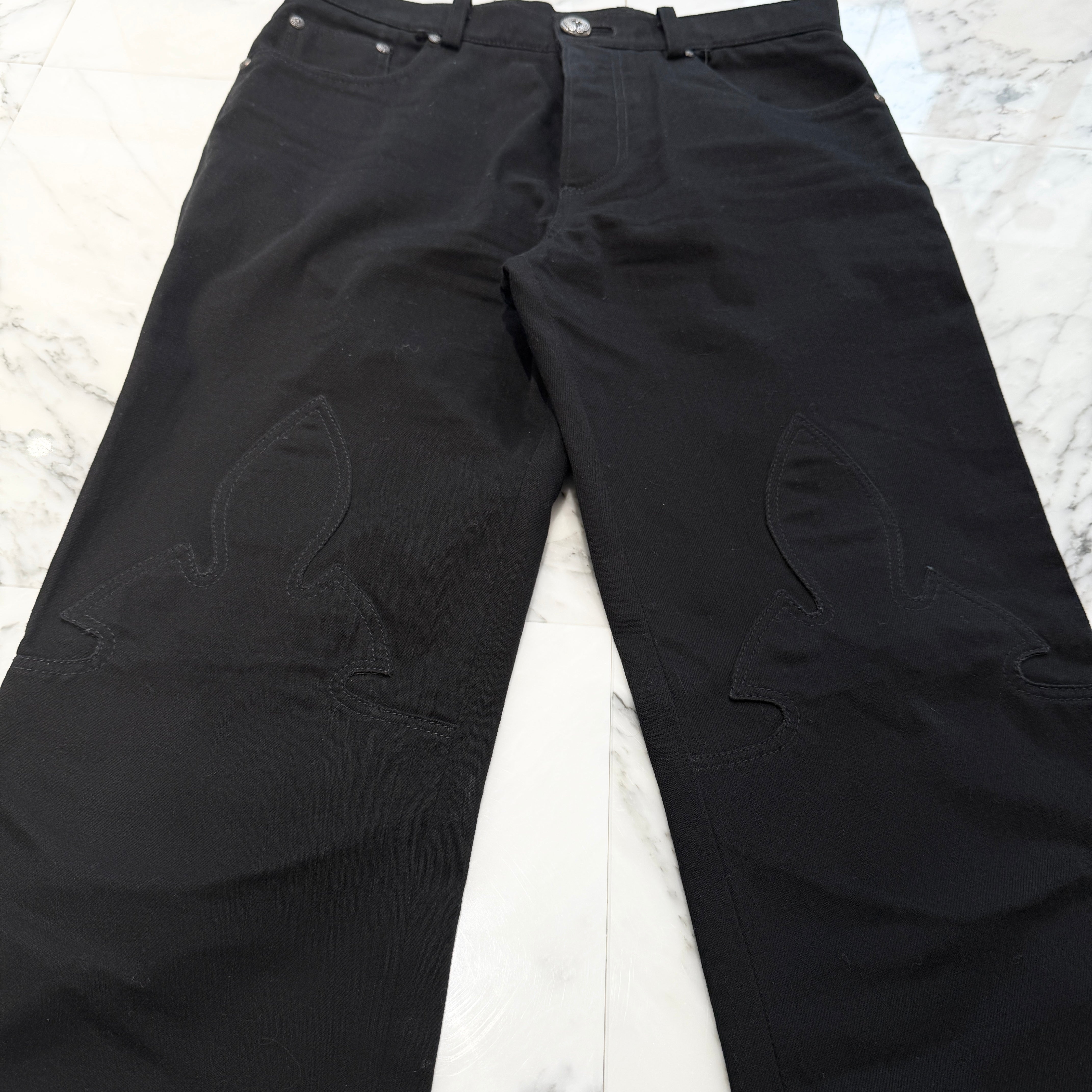 CHROME HEARTS Flare Knee Denim Pants Size 32 クロムハーツ フレア