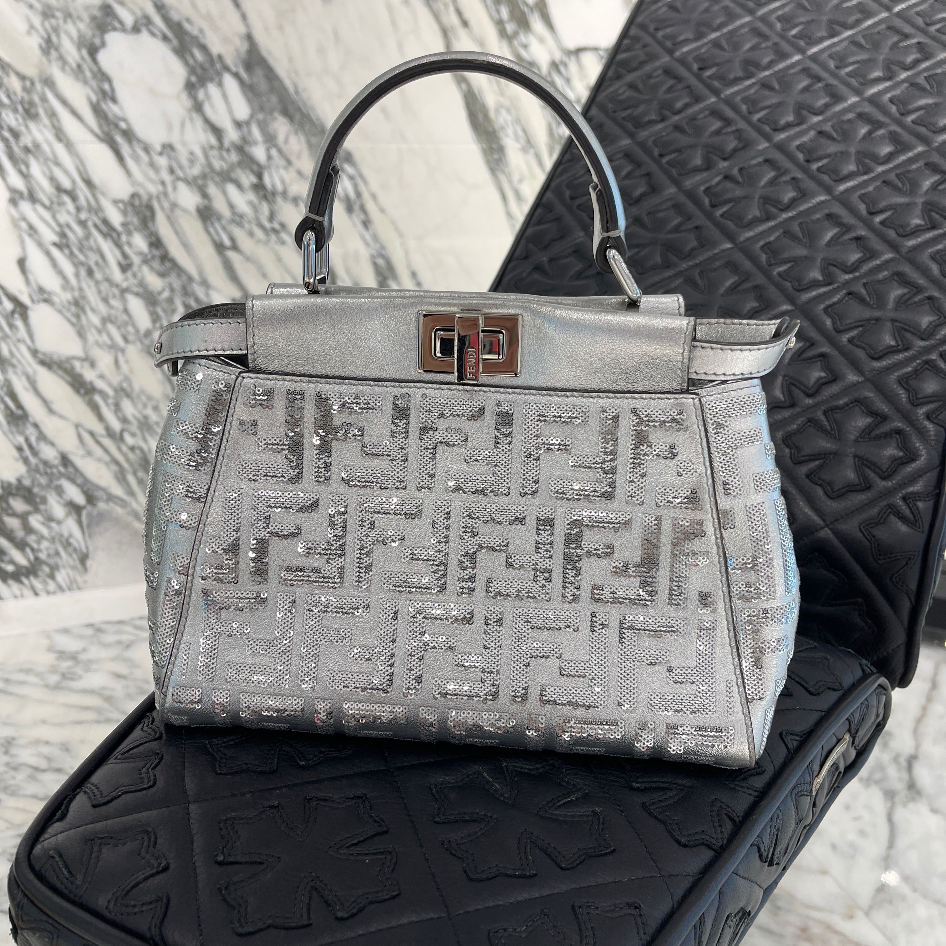 FENDI × Nicki Minaj 2019AW Sequins Mini Peekaboo Bag 8BN244 フェンディ × ニッキーミナージュ スパンコール ミニピーカブー バッグ