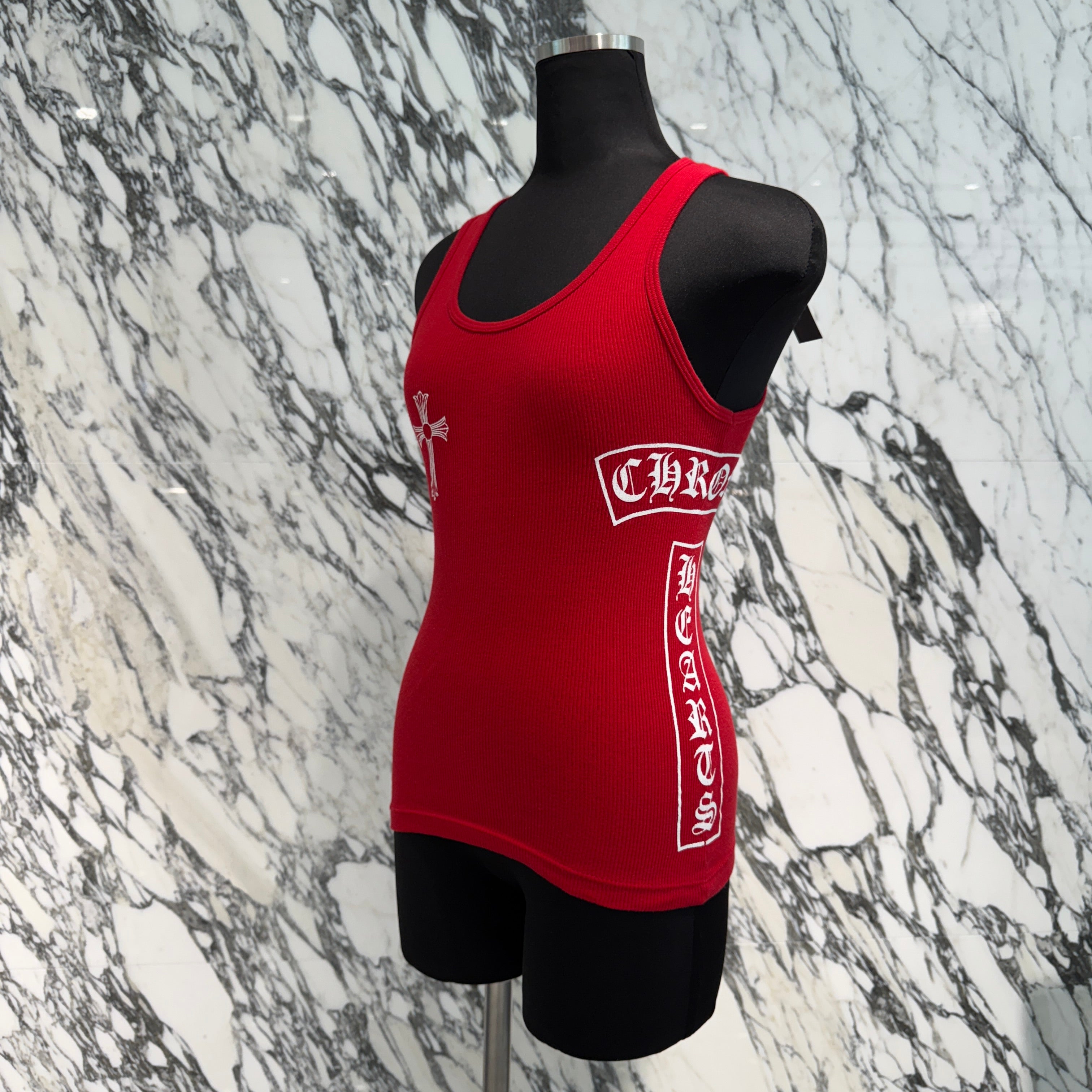 CHROME HEARTS CH Cross Side Vertical Logo Fuck You Tank Top Size M クロムハーツ CHクロス サイド ヴァーティカルロゴ ファックユー タンクトップ サイズM