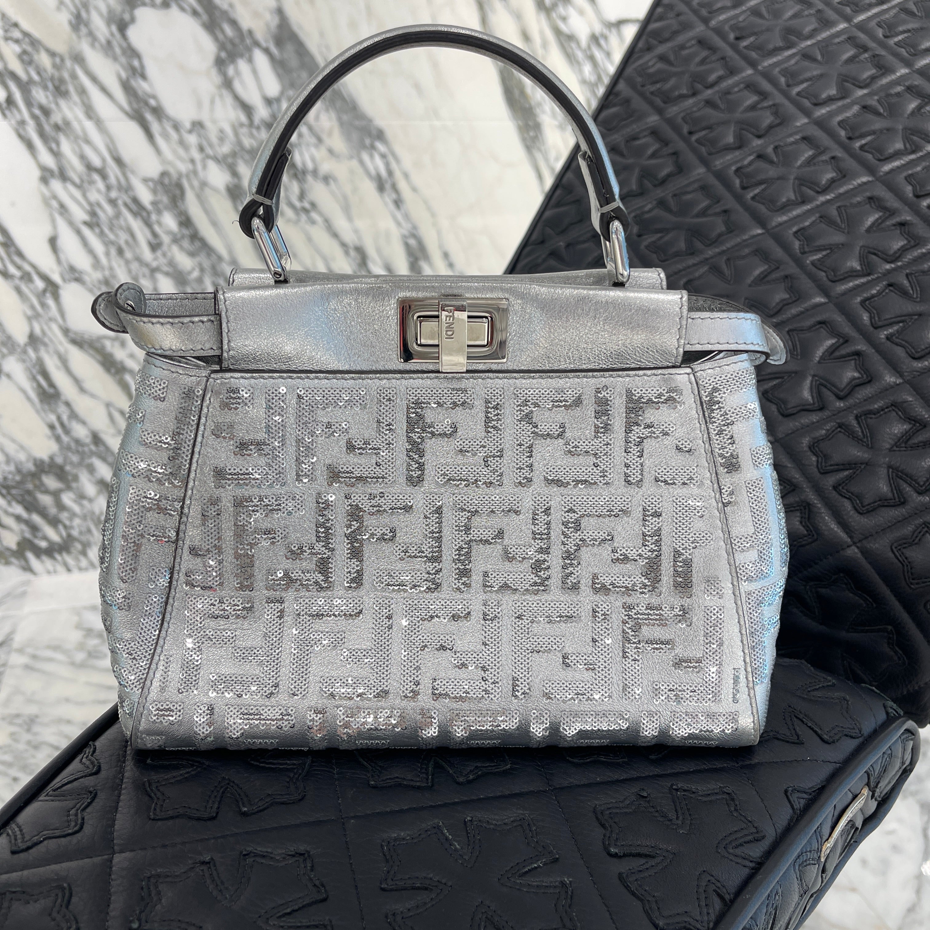 FENDI × Nicki Minaj 2019AW Sequins Mini Peekaboo Bag 8BN244