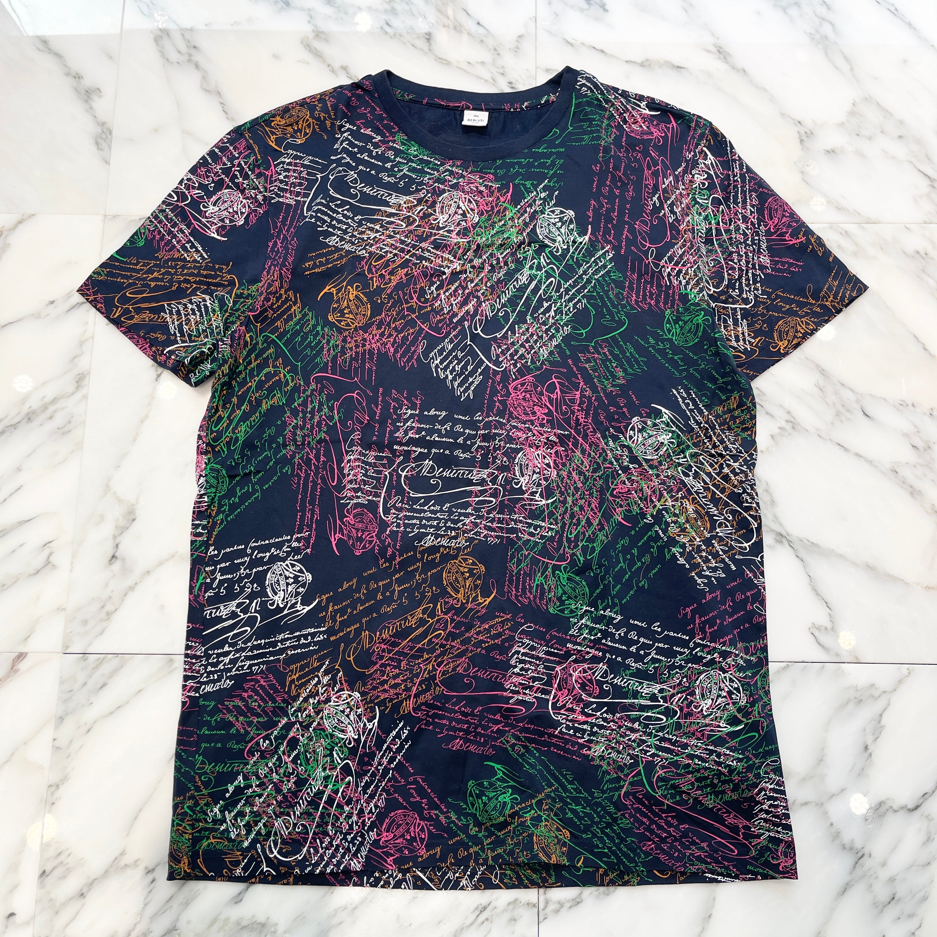 Berluti 2020SS Scritto Cotton Tee R17JRS40JADV Size L ベルルッティ スクリット コットン Tシャツ サイズL
