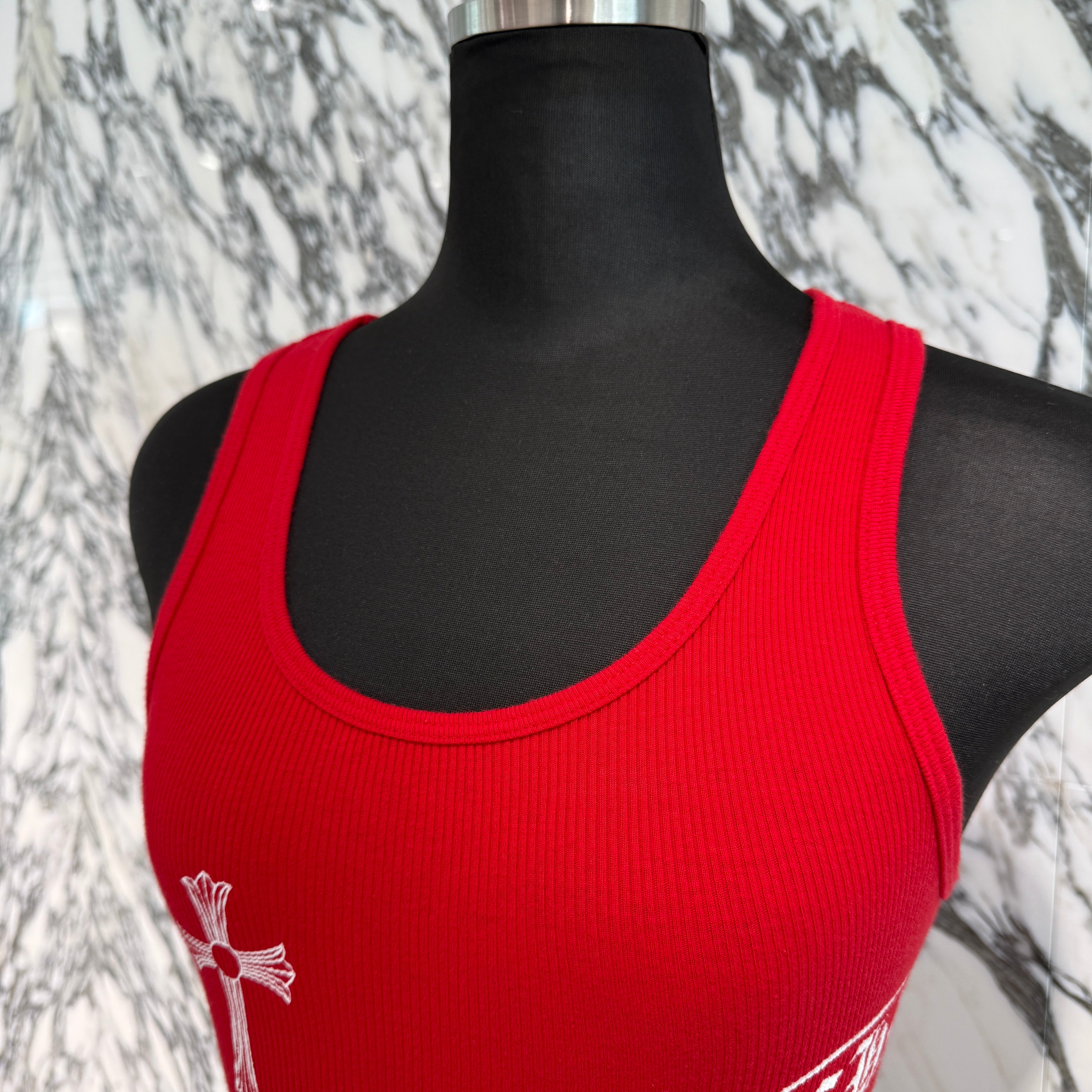 CHROME HEARTS CH Cross Side Vertical Logo Fuck You Tank Top Size M クロムハーツ CHクロス サイド ヴァーティカルロゴ ファックユー タンクトップ サイズM