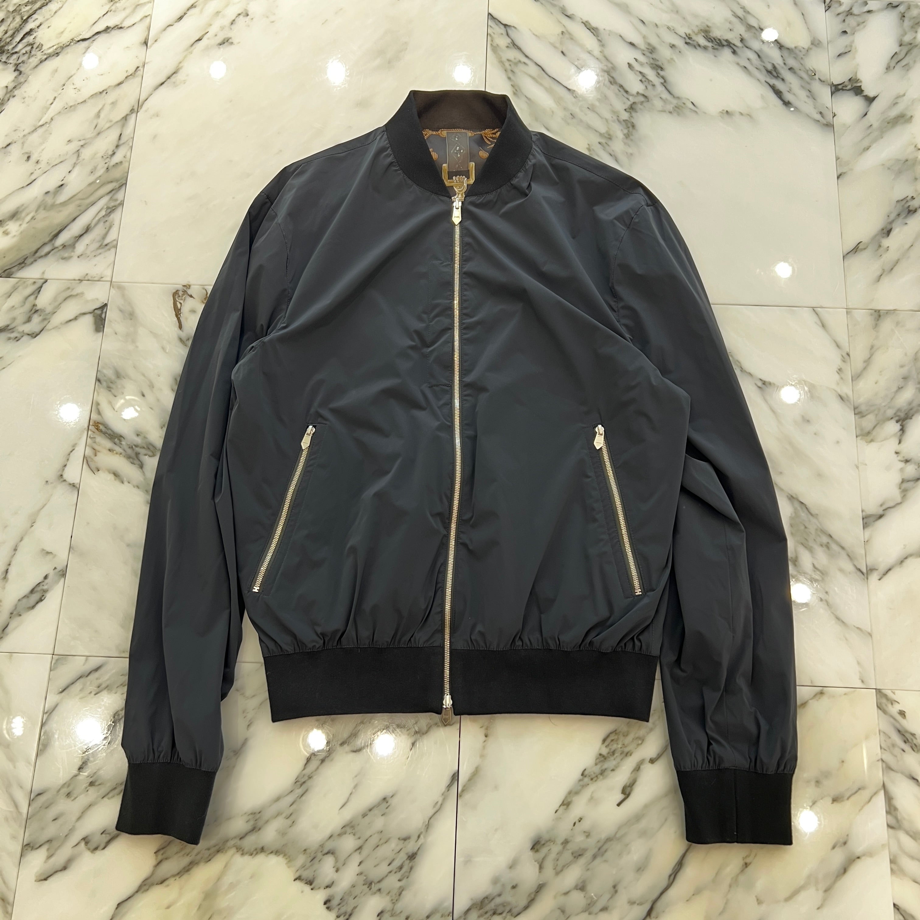 HERMES Etrier Reversible Rib Trim Blouson Size 46 エルメス エトリエ リバーシブル リブトリム ブルゾン サイズ46