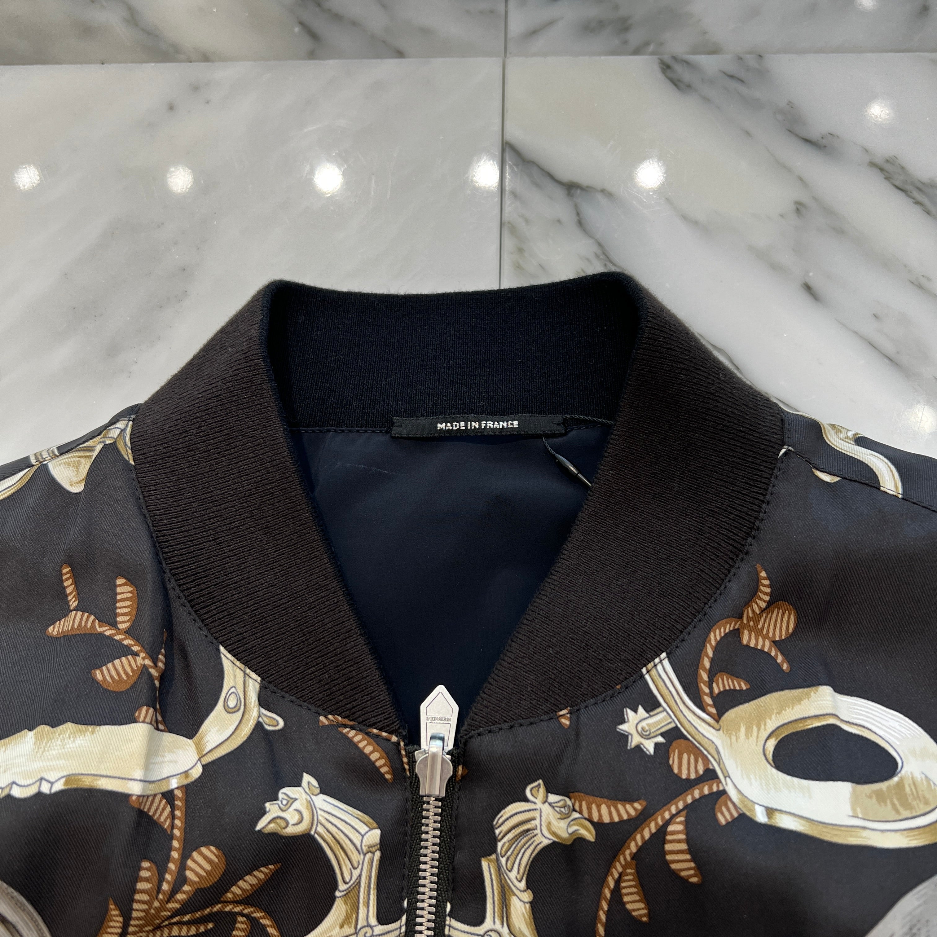 HERMES Etrier Reversible Rib Trim Blouson Size 46 エルメス エトリエ リバーシブル リブトリム ブルゾン サイズ46