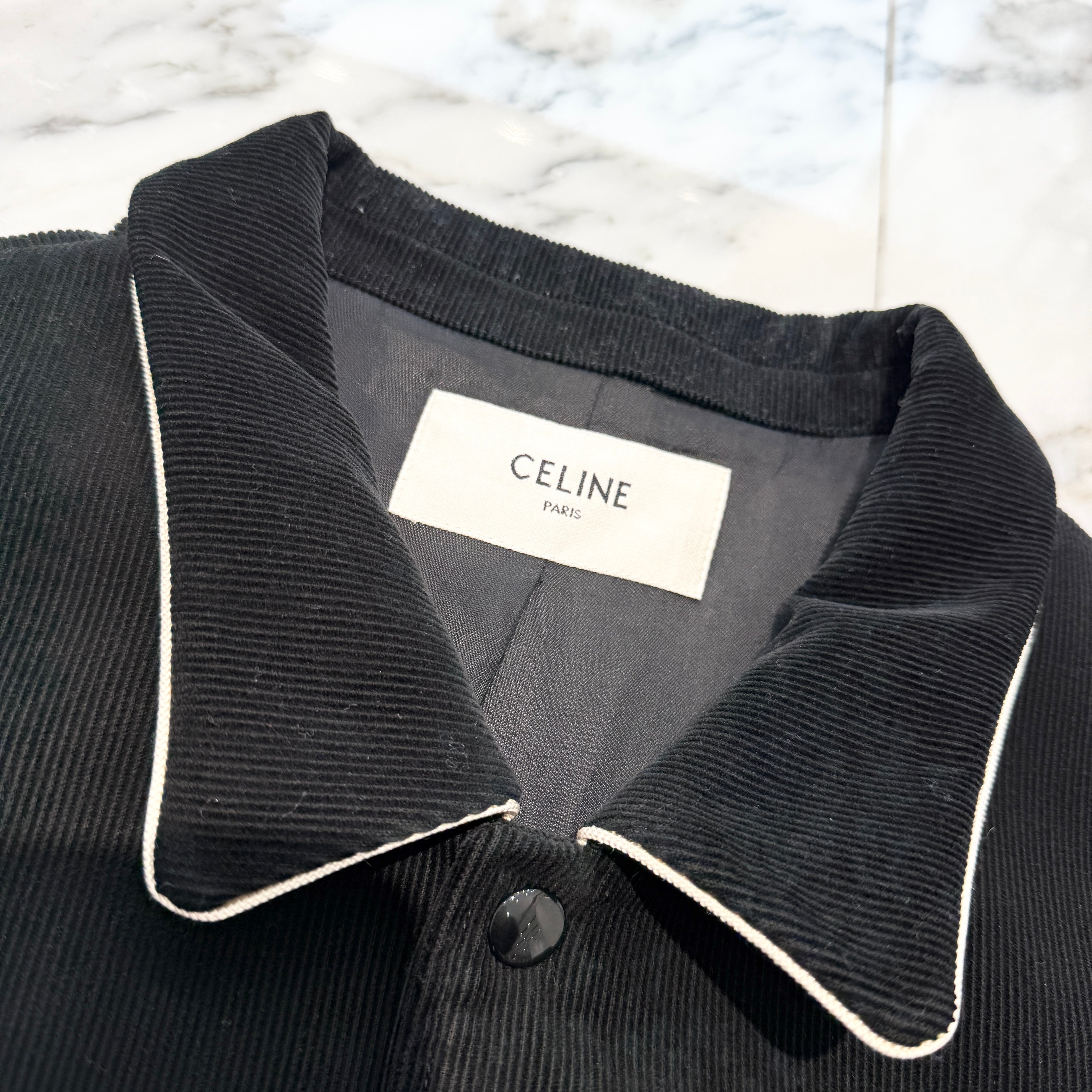 CELINE 2019AW By Hedi Slimane Corduroy Teddy Jacket 2V191000G.38NO Size 56 セリーヌ バイ エディスリマン コーデュロイ テディ ジャケット サイズ56