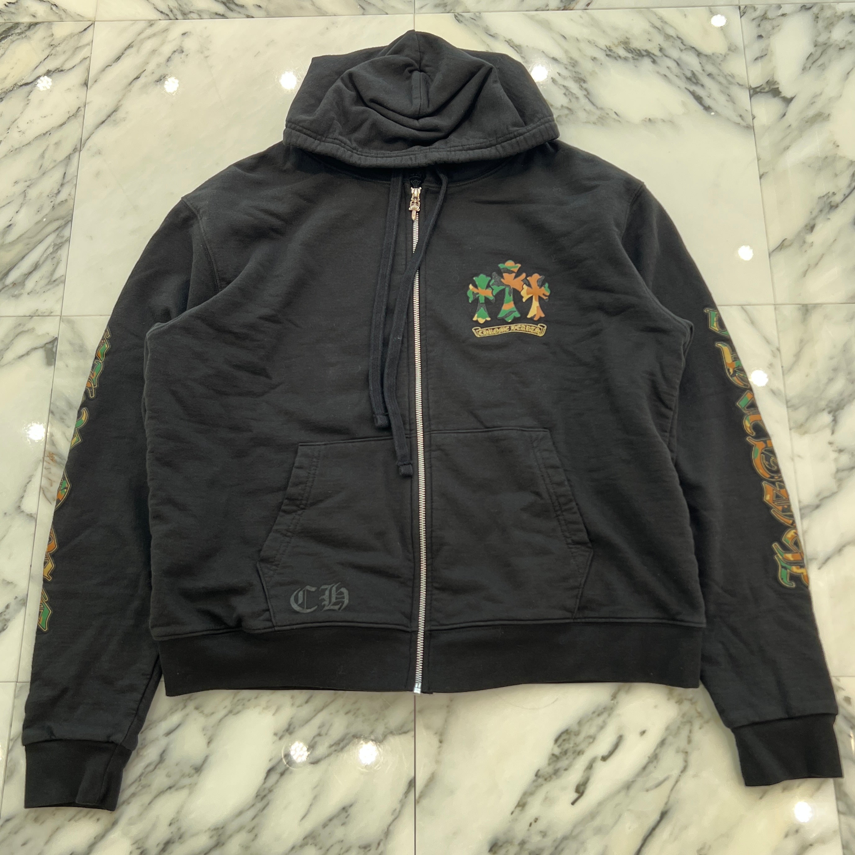 CHROME HEARTS Camo Horseshoe Zip Up Hoodie Size S クロムハーツ カモ ホースシュー ジップアップ フーディー サイズS