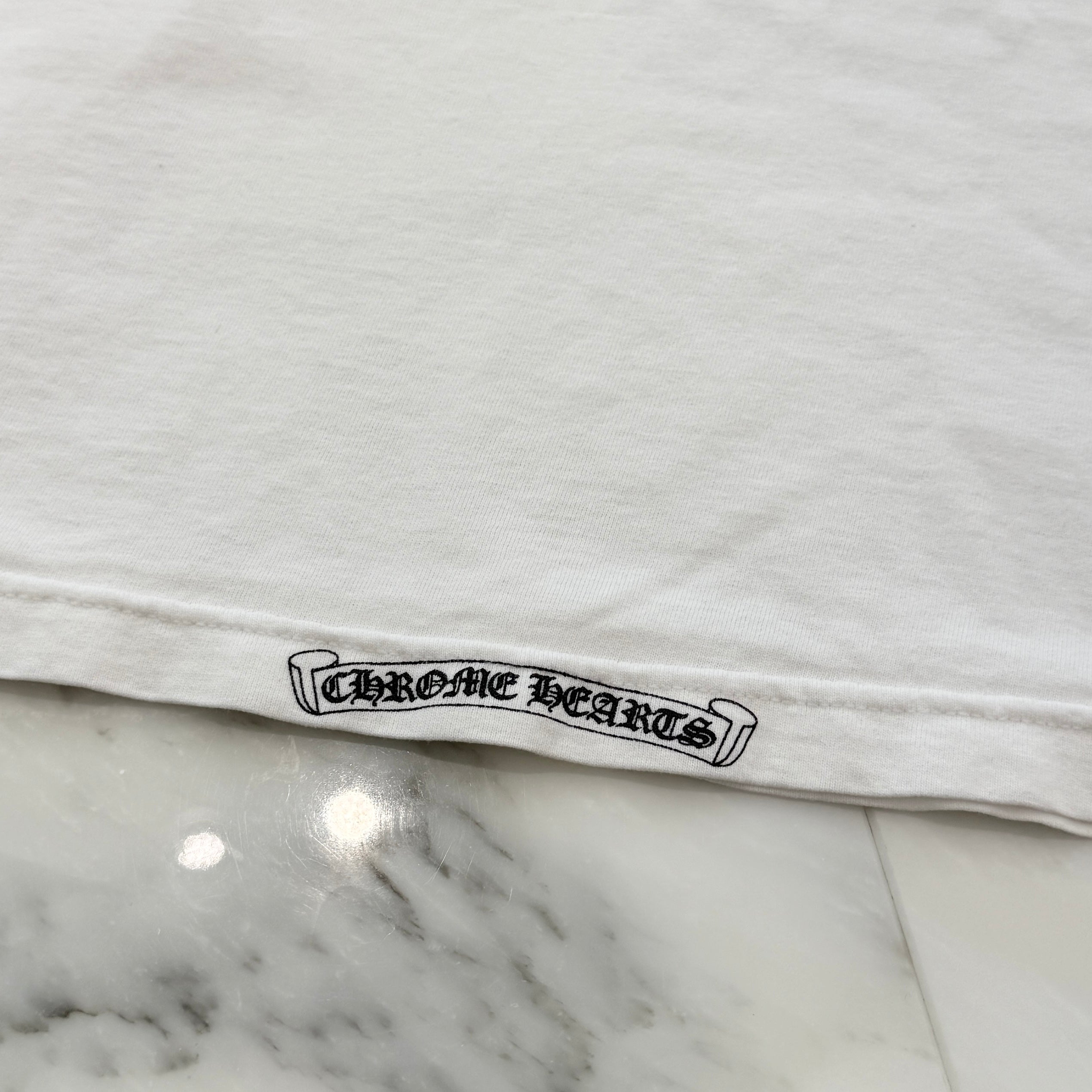 CHROME HEARTS Neck Logo Back Cross Tee Size M クロムハーツ ネックロゴ バッククロス Tシャツ サイズM