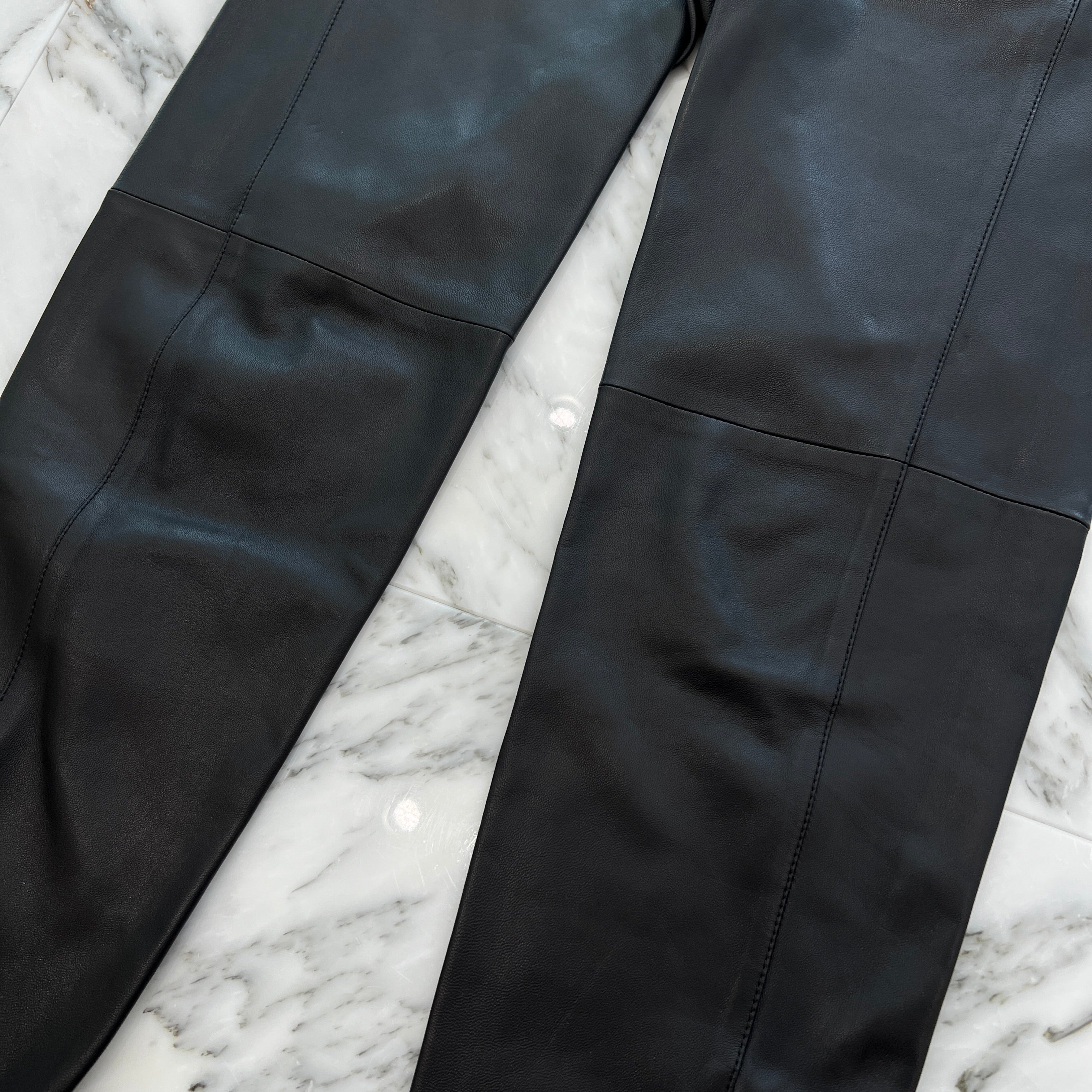SAINT LAURENT PARIS 2021SS Lamb Leather Track Pants 664566 YC2MS Size 44 サンローランパリ ラムレザー トラック パンツ サイズ44